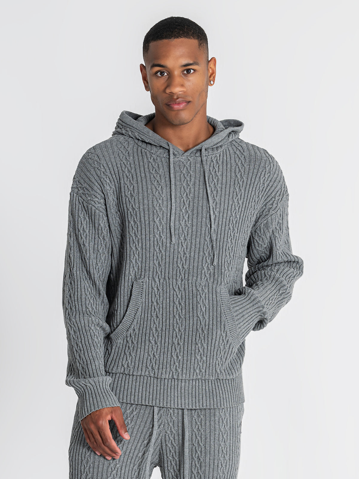 hoodies / Grey Core Knit Hoodie