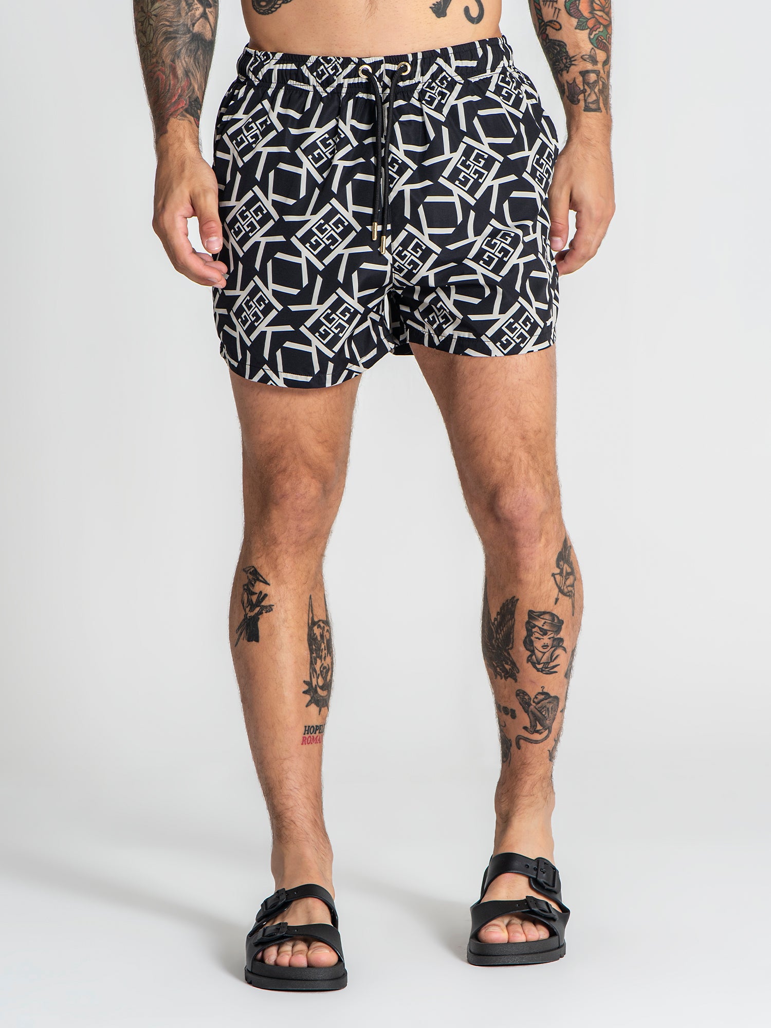 Black Gatsby Gold Swimshorts