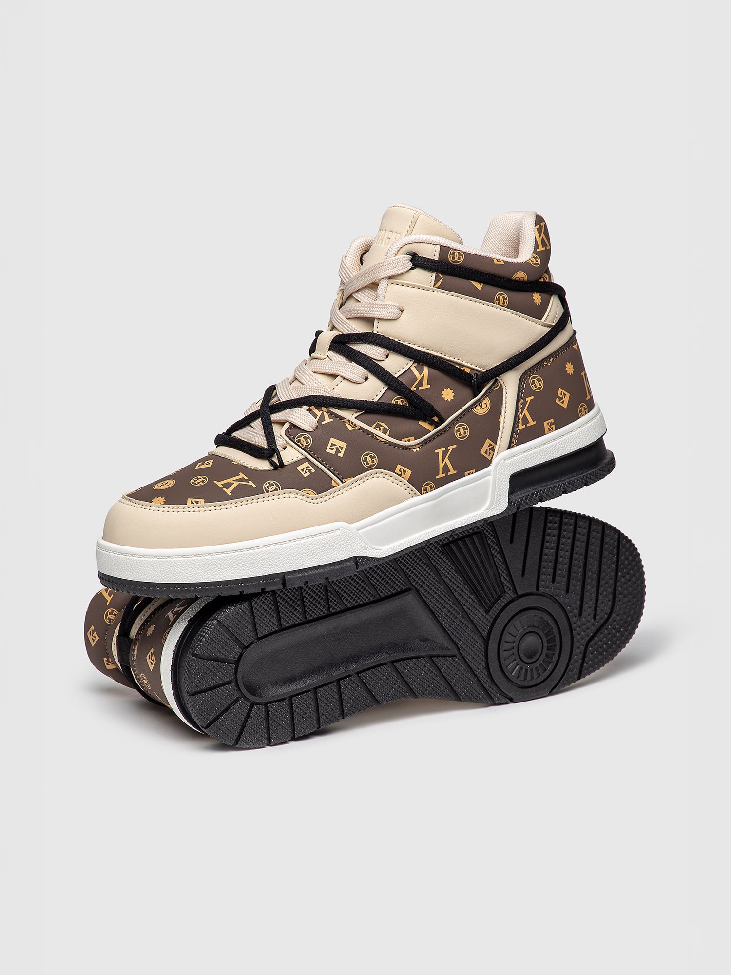 sneakers / Brown Logomania High Sneakers