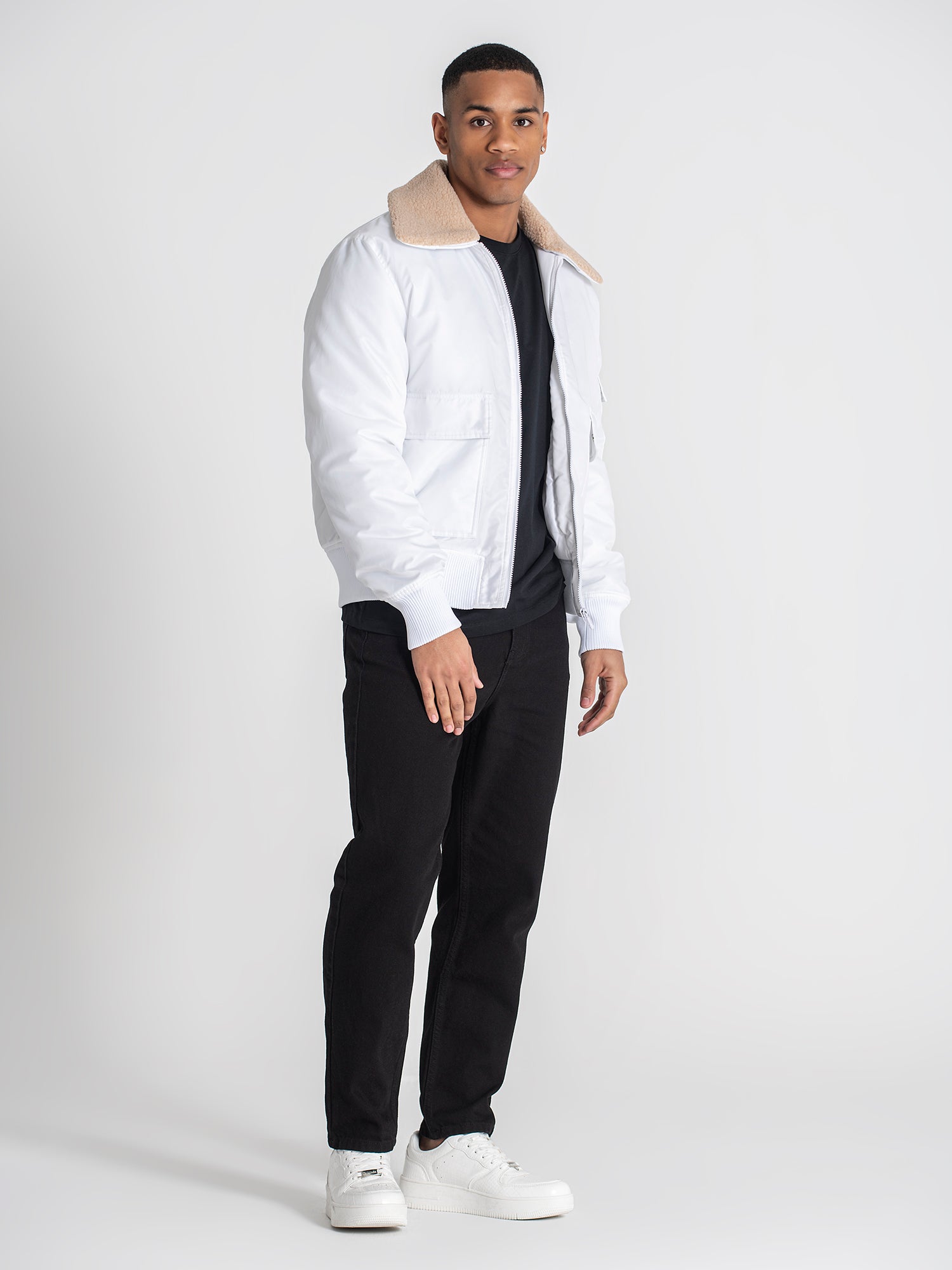 jackets / White Aviator Jacket