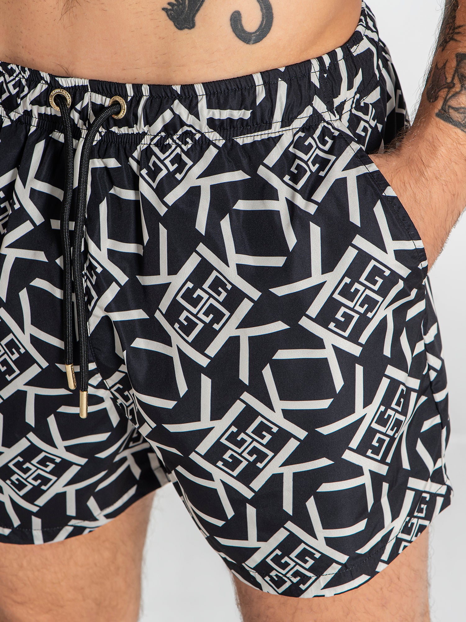 swimshorts / Black Gatsby Gold Swimshorts