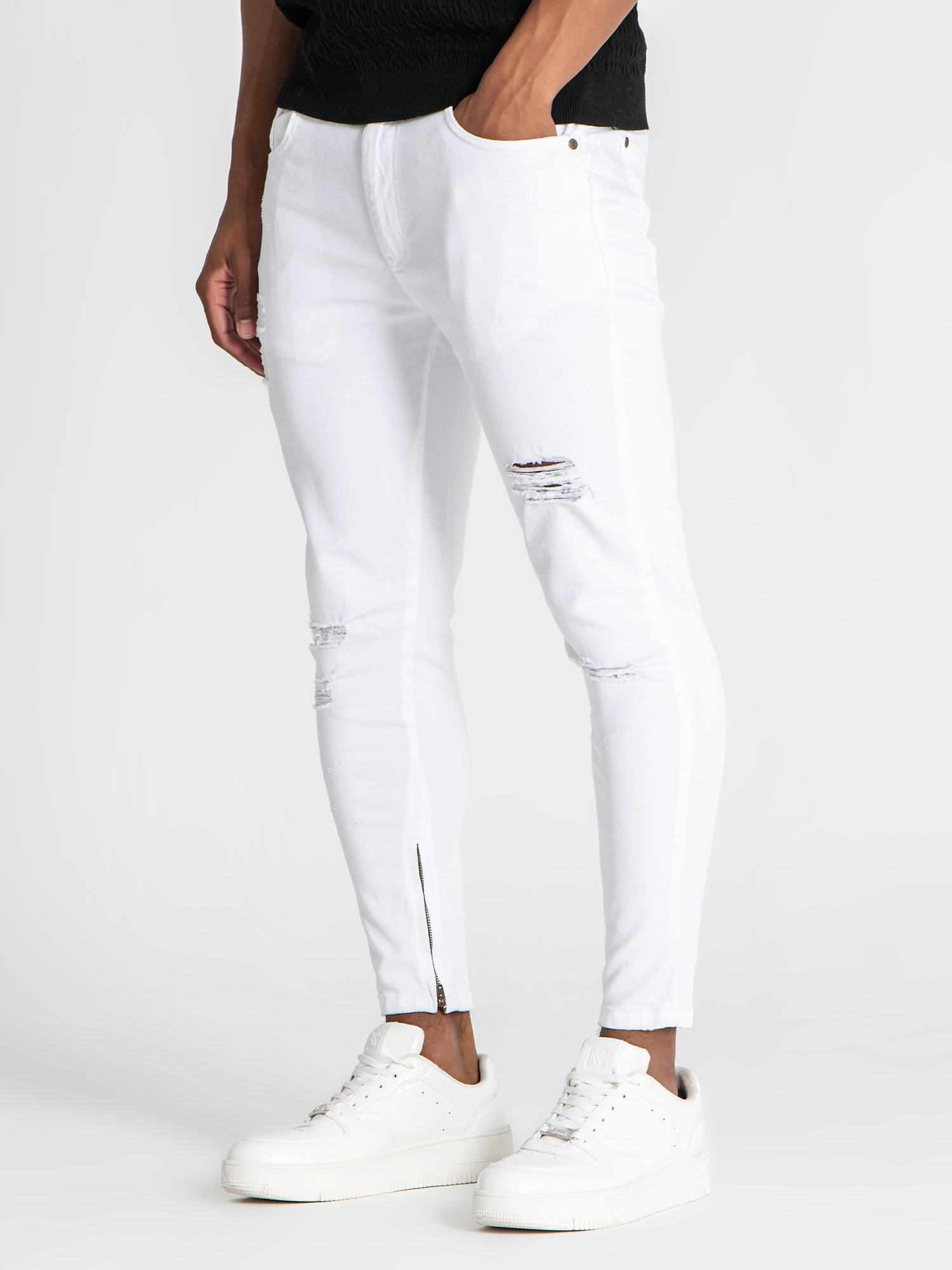jeans / White Zipper Jeans