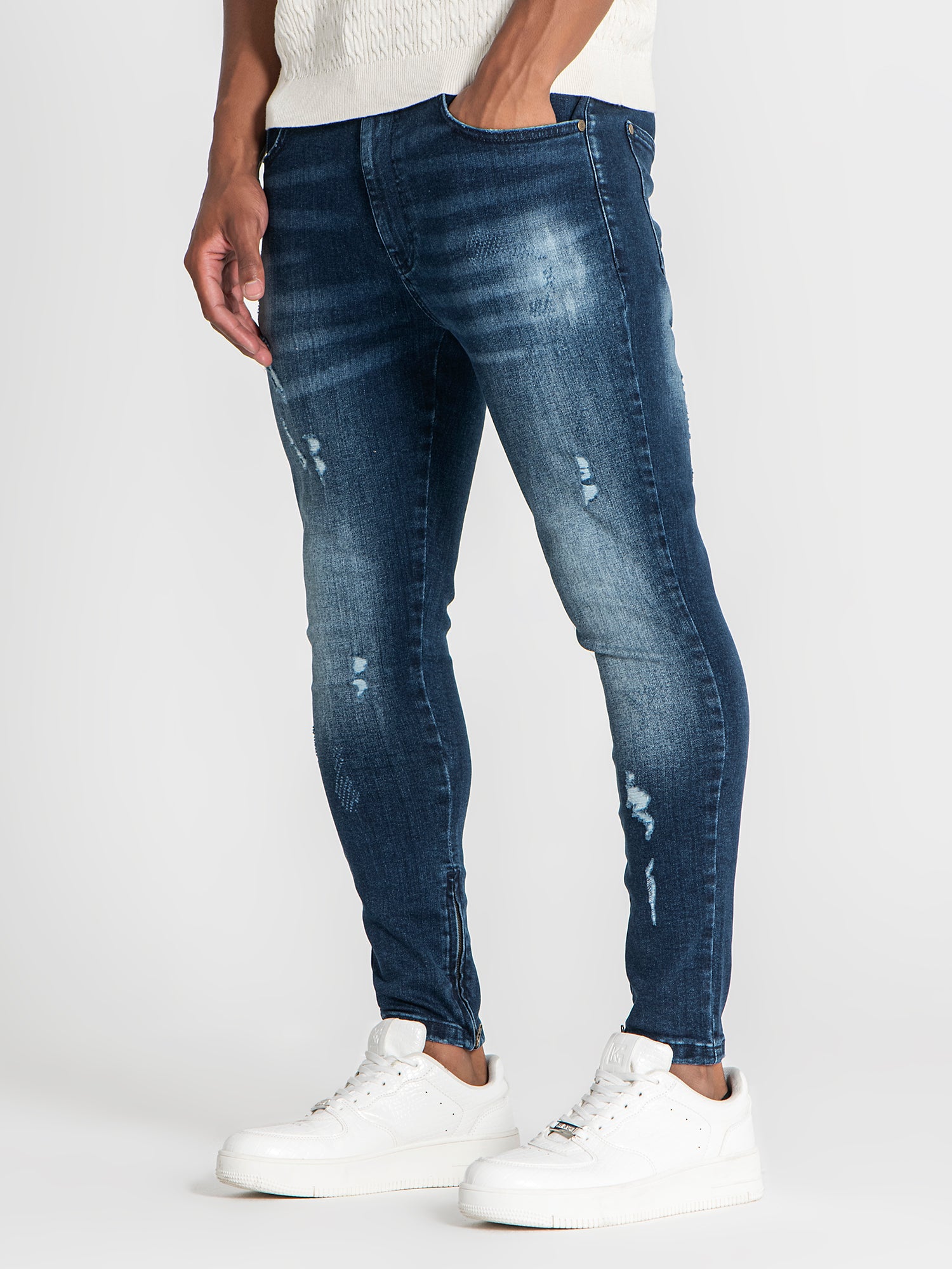 jeans / Dark Blue Zipper Jeans