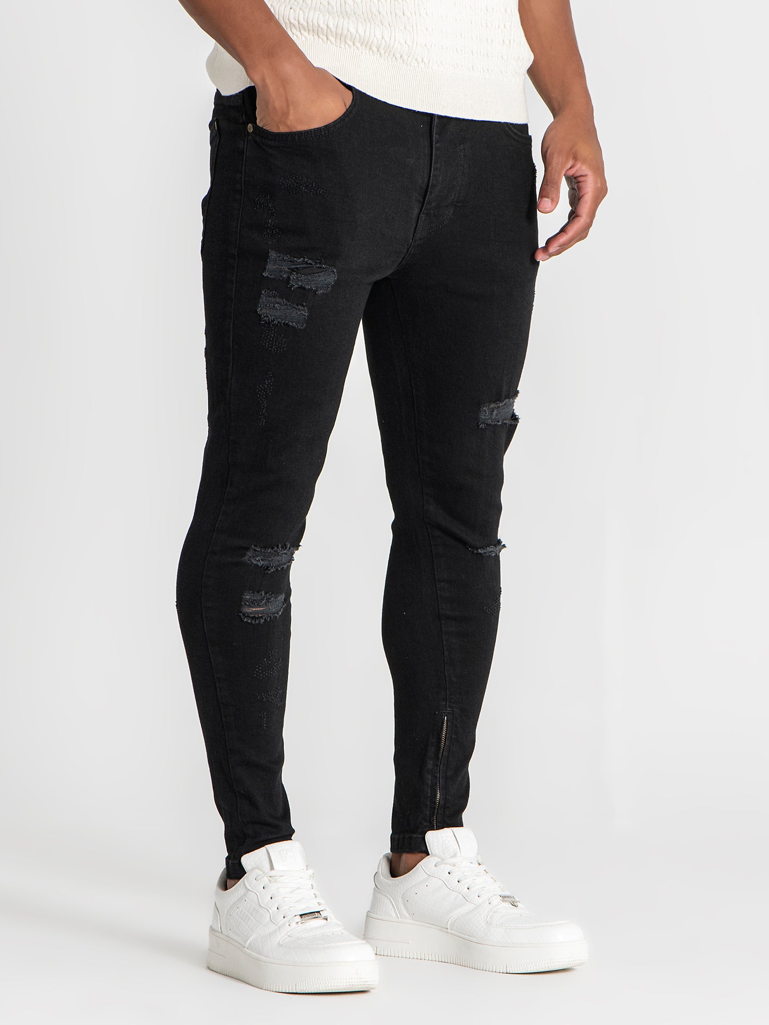 jeans / Black Zipper Jeans
