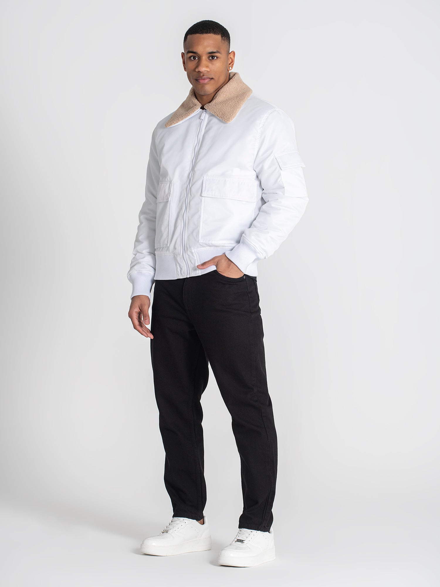 jackets / White Aviator Jacket