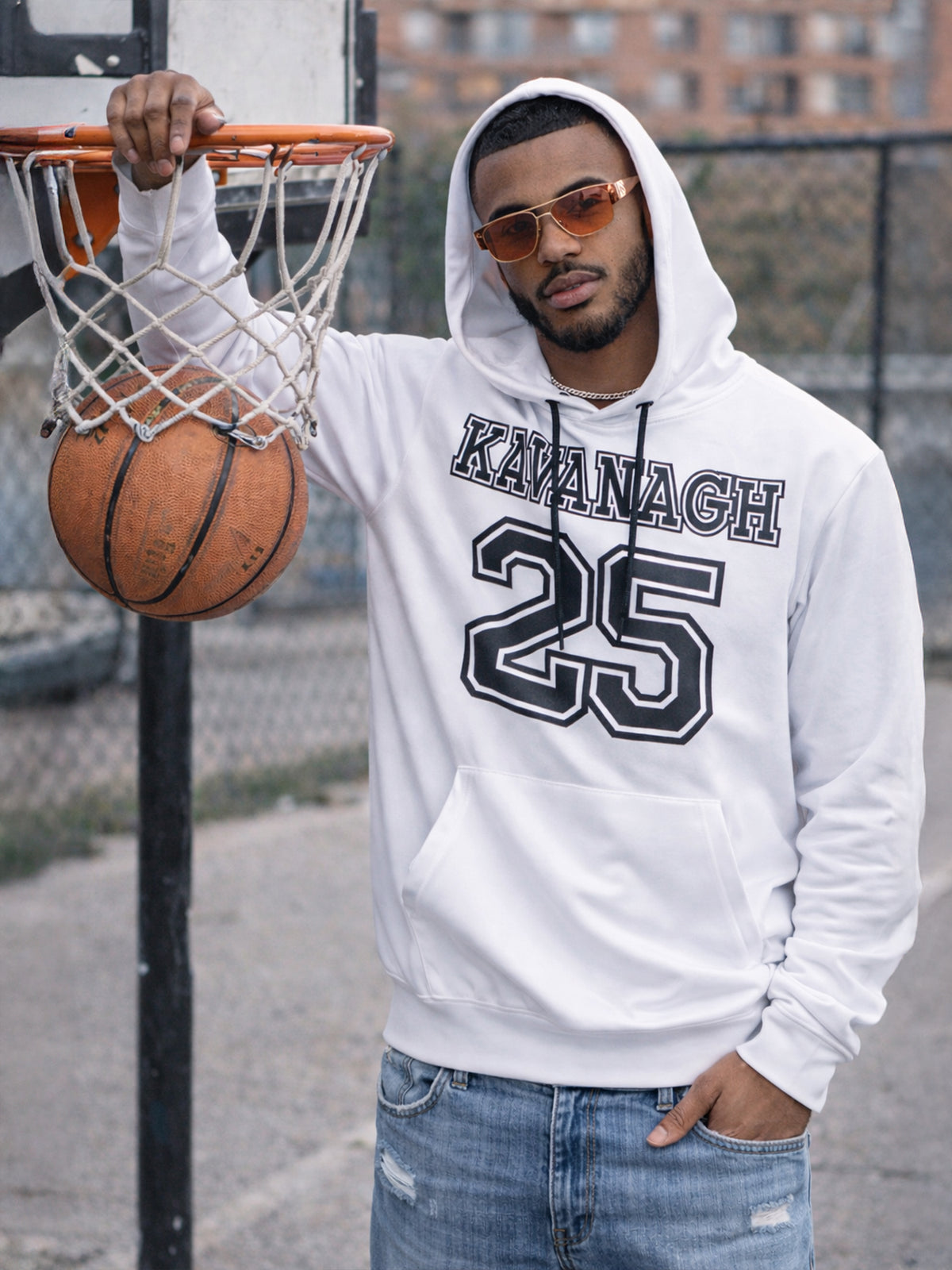 White The League Oversized hoodie