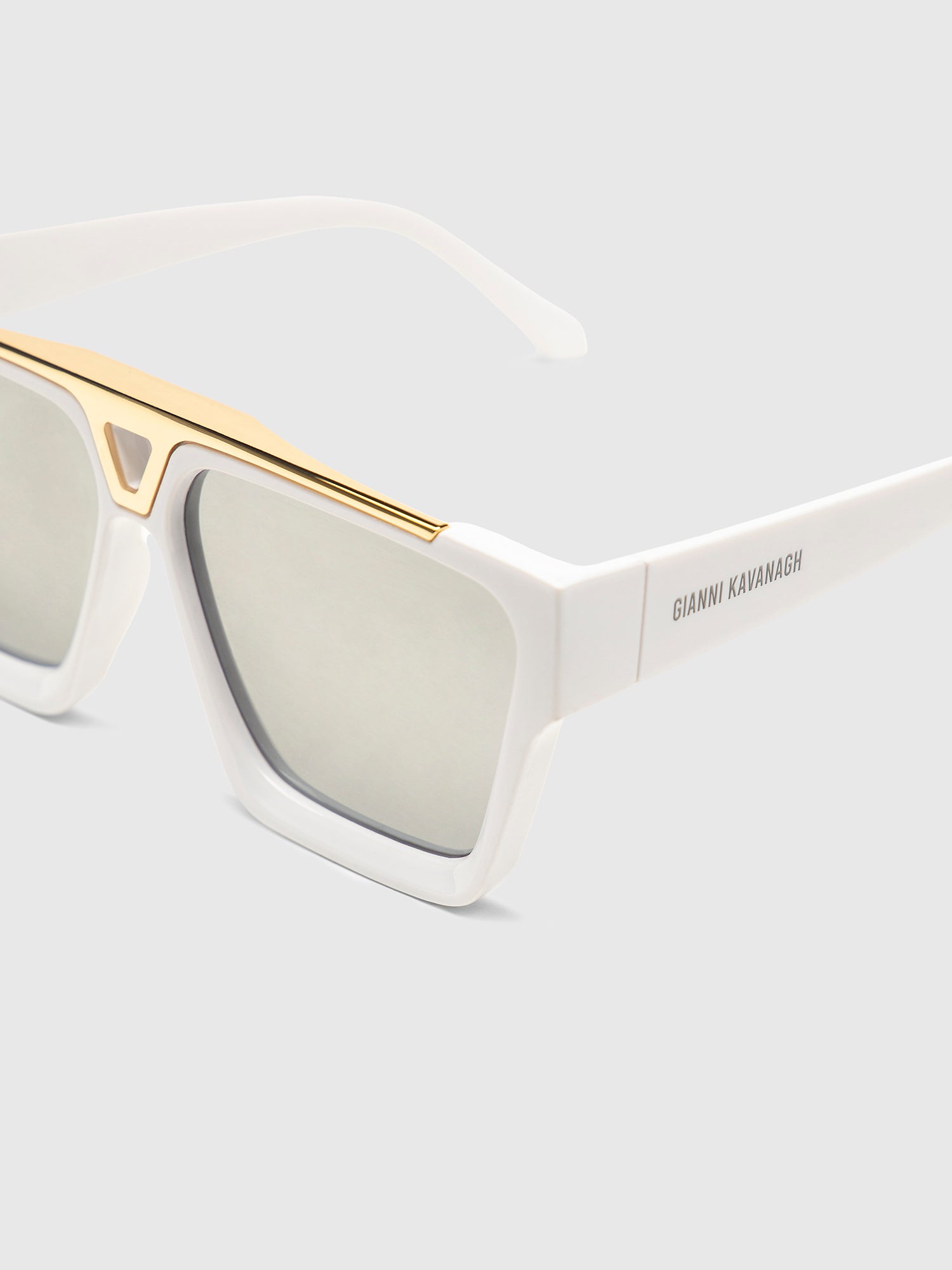 White Rise Block Sunglasses