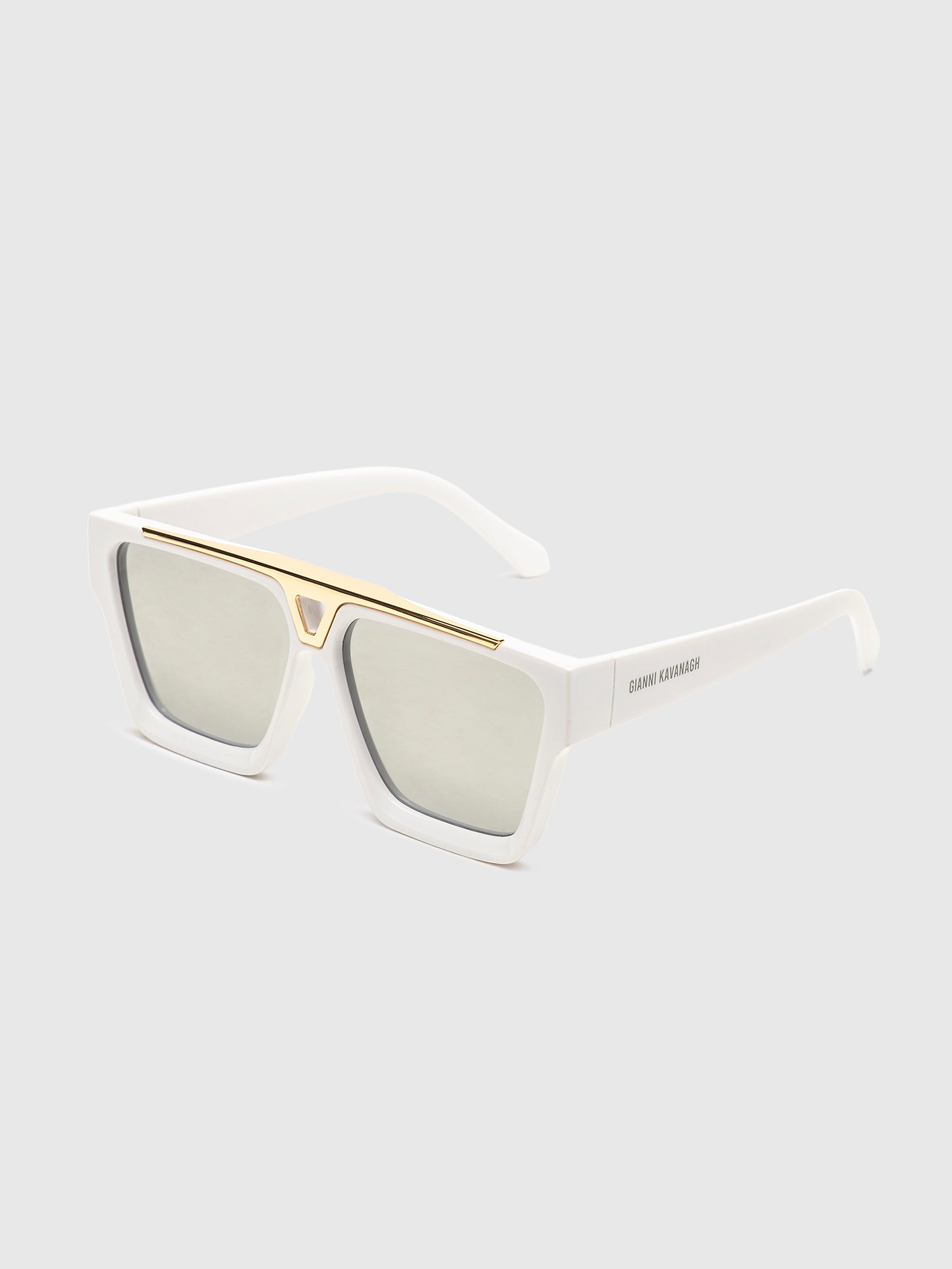 White Rise Block Sunglasses