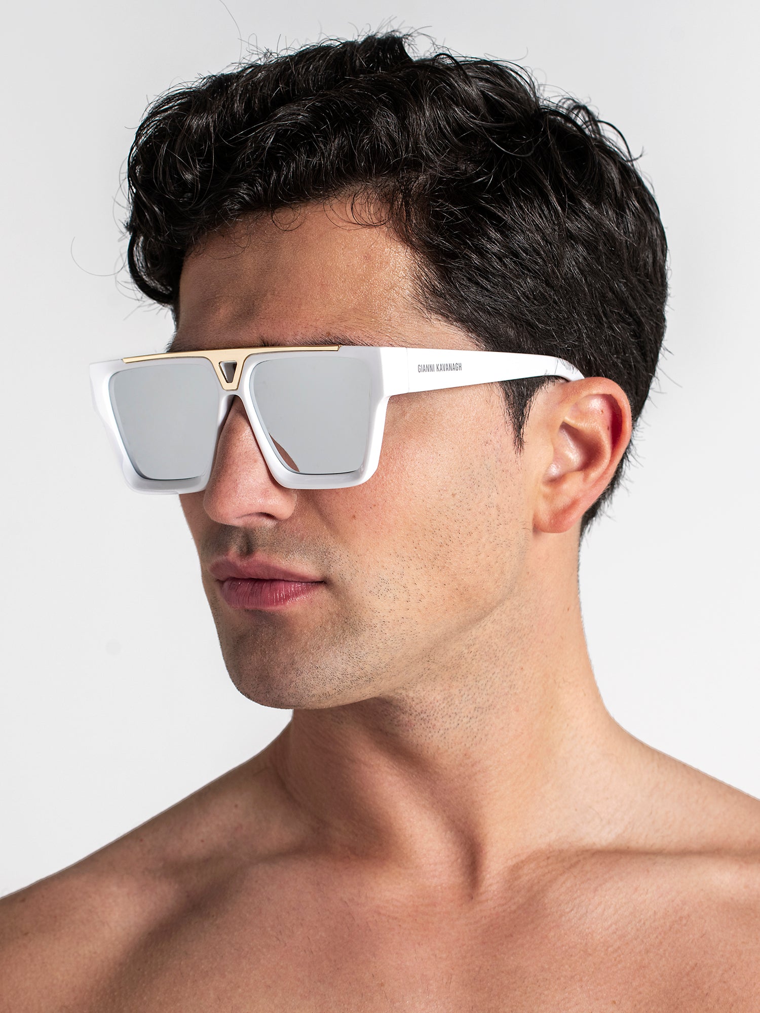White Rise Block Sunglasses