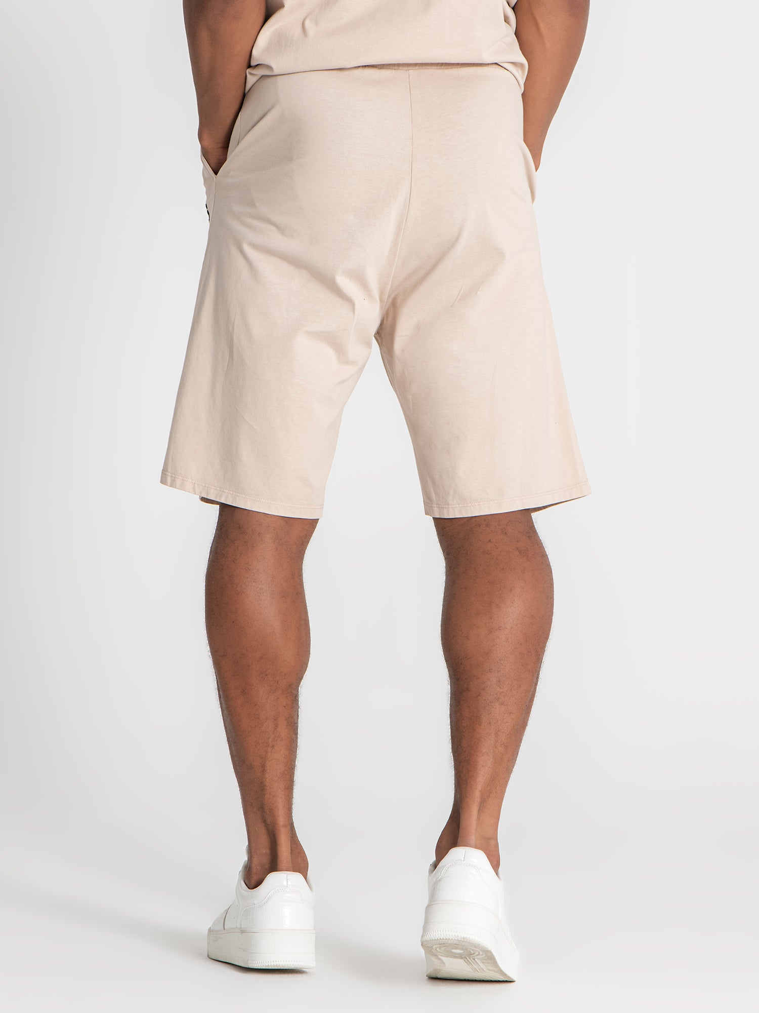 Beige Ripped Shorts