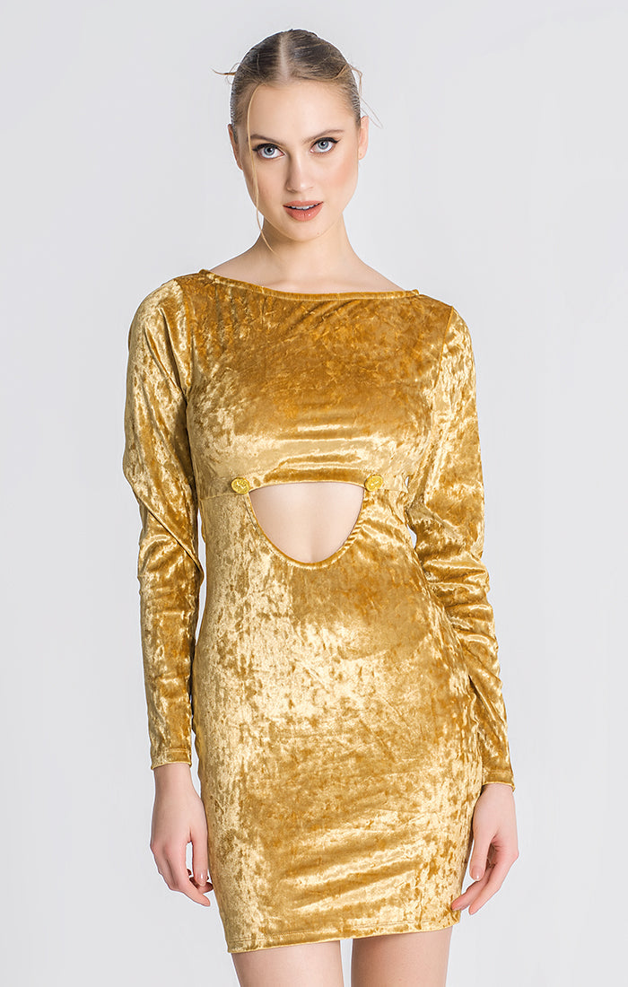 Gold Sunlight Cut-Out Dress