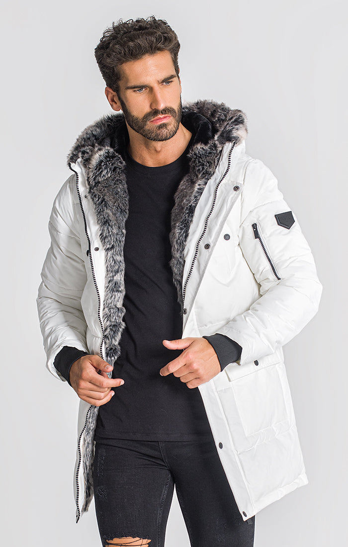 White winter coat hotsell