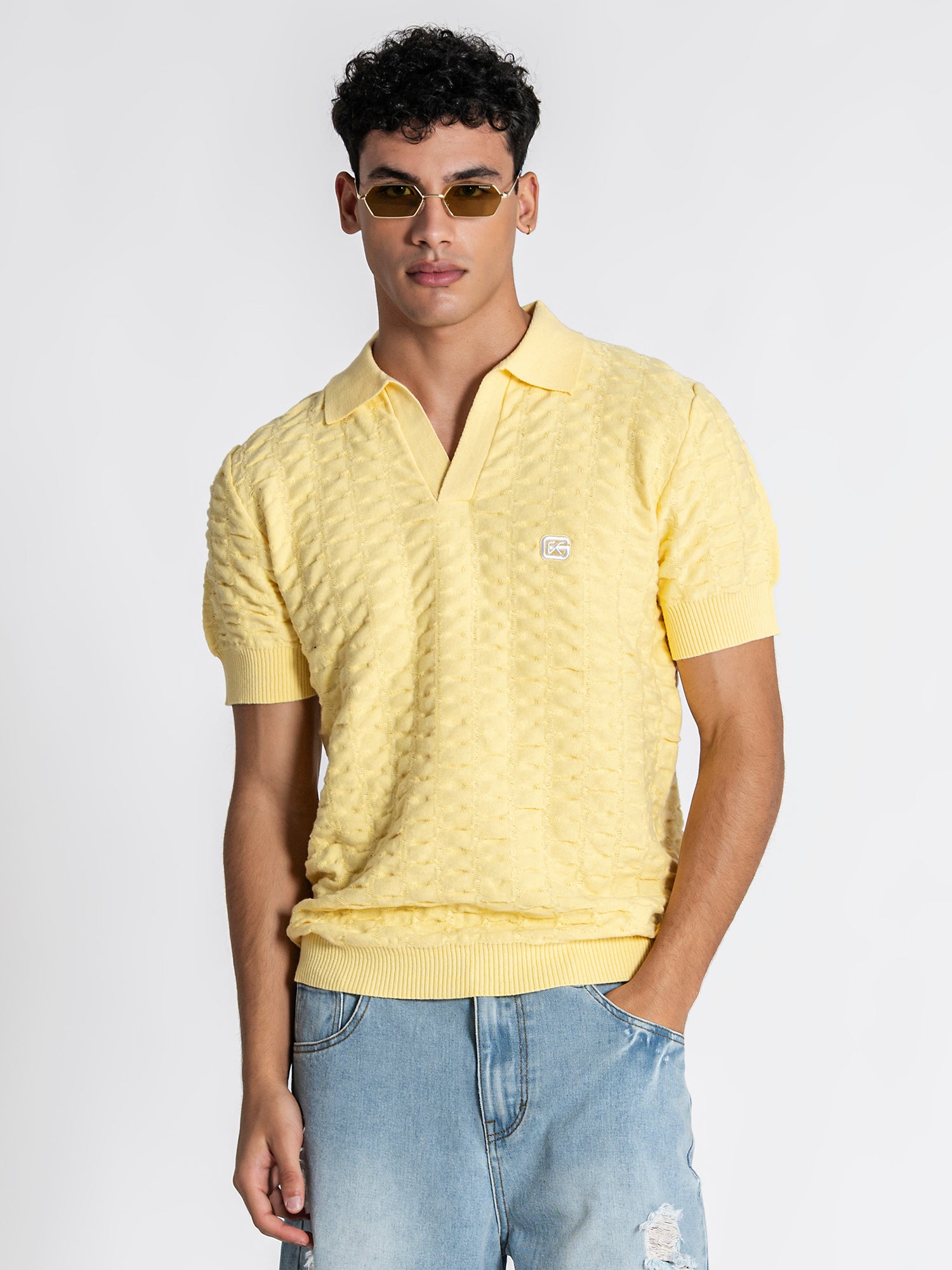 polos / Yellow GK Knit Polo