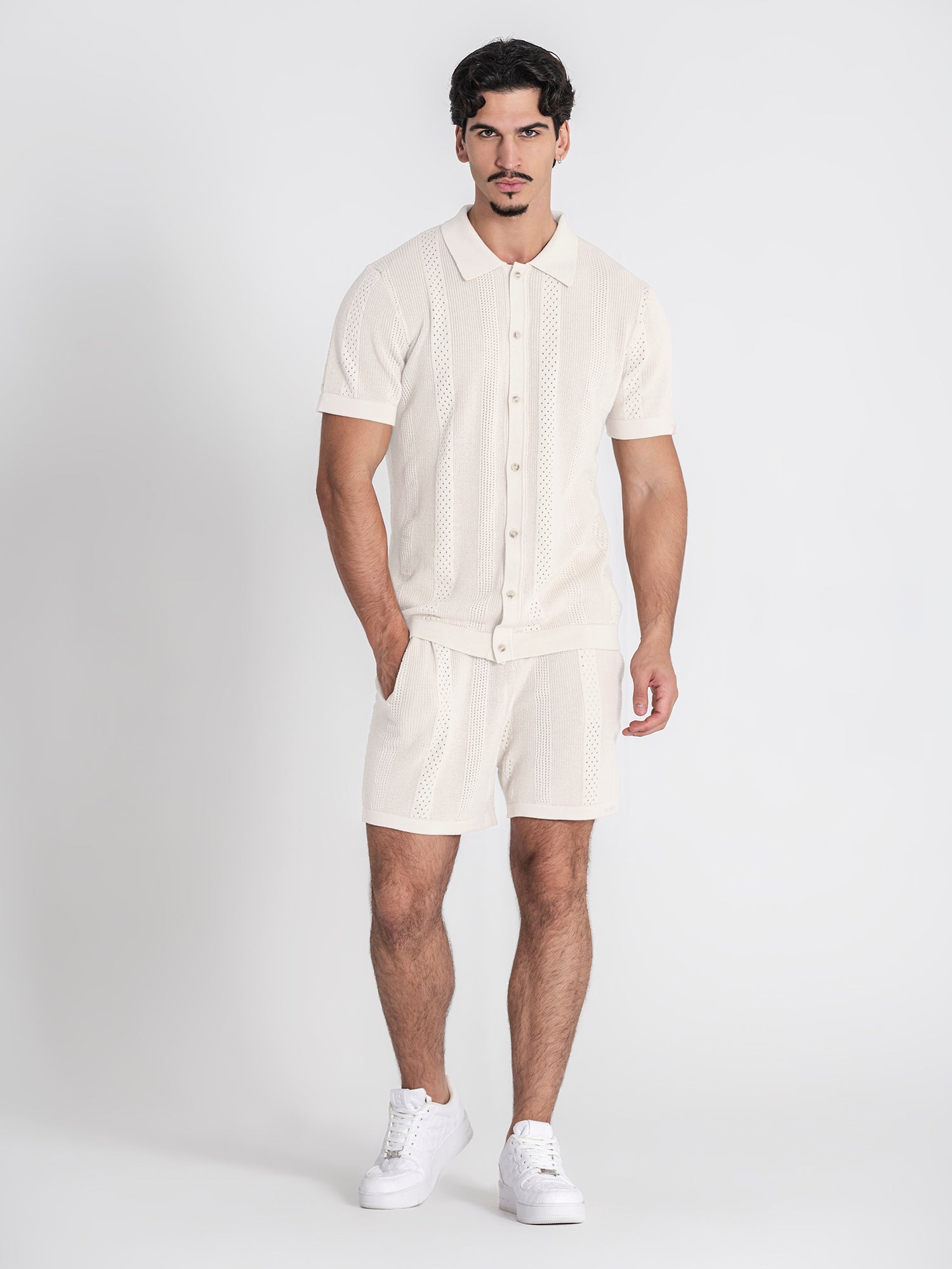 White Breathe Knit Twinset