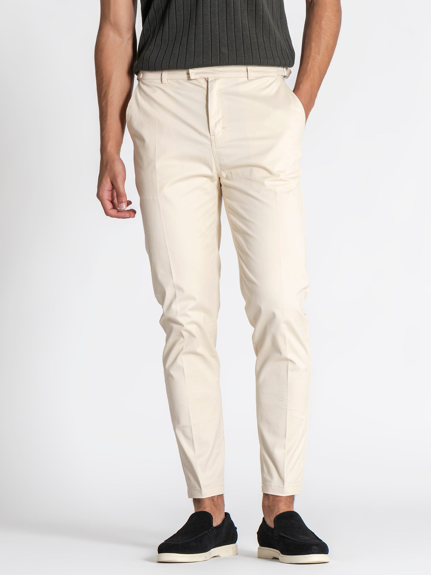 Beige Lock Chino Pants