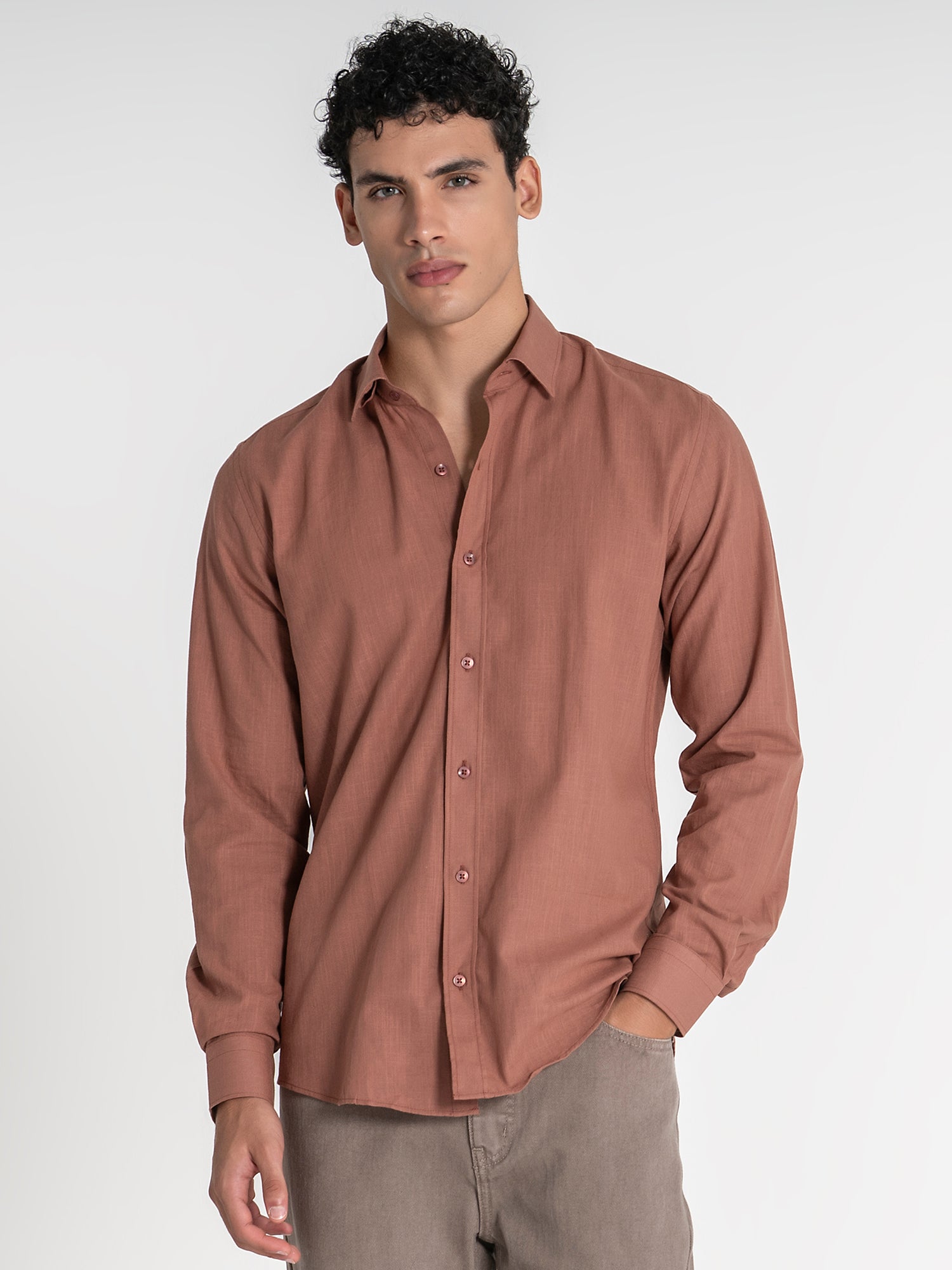 Taupe Linen Shirt
