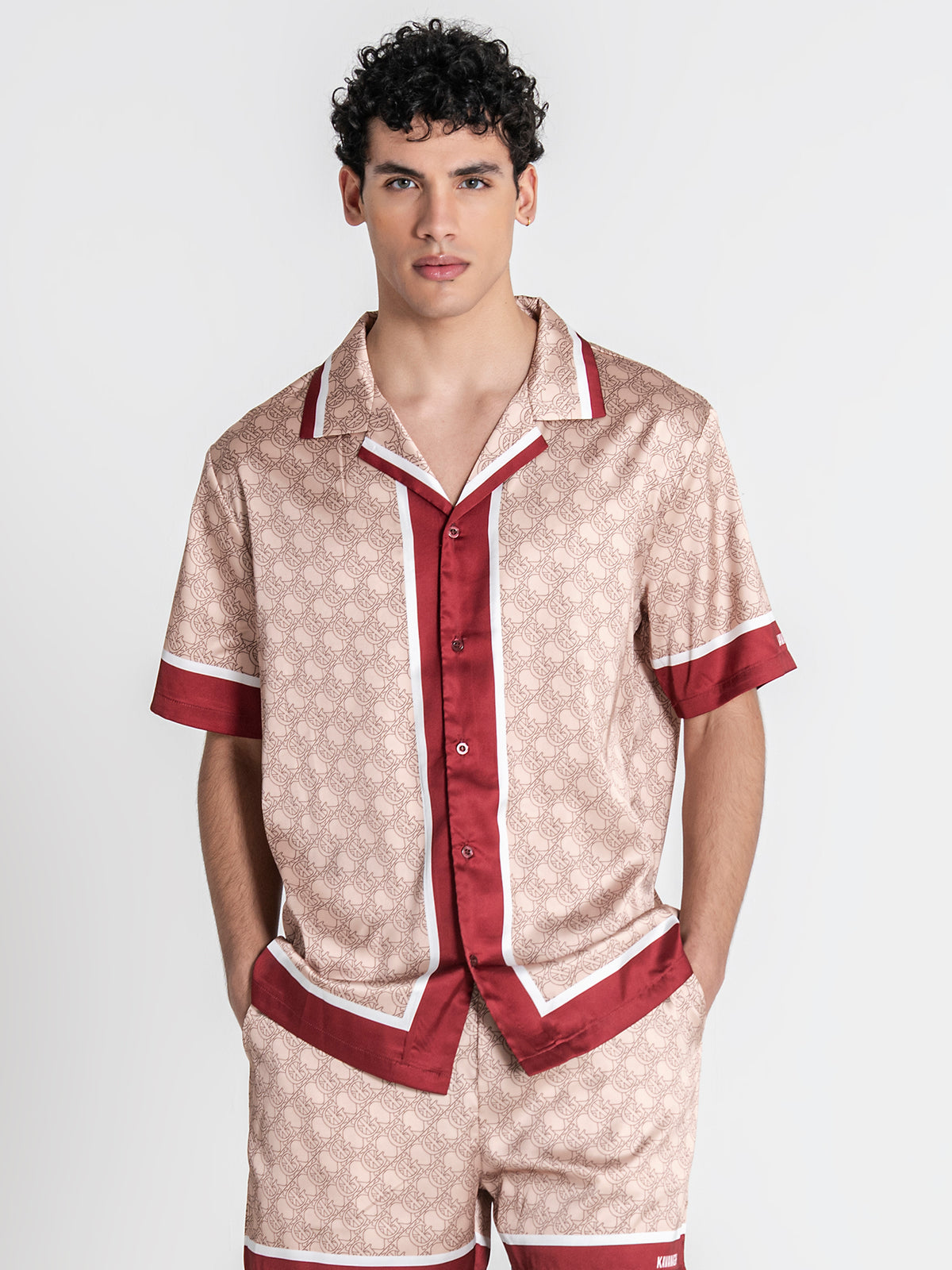 shirts / Beige Insignia Satin Shirt