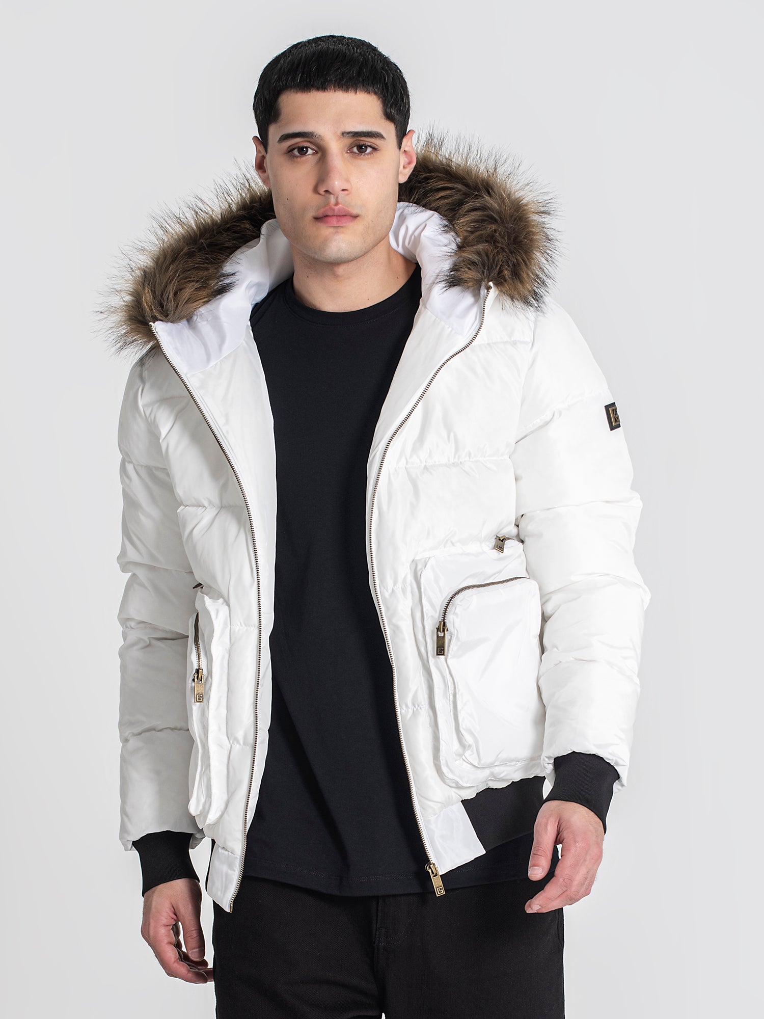 White Utility Puffer Jacket