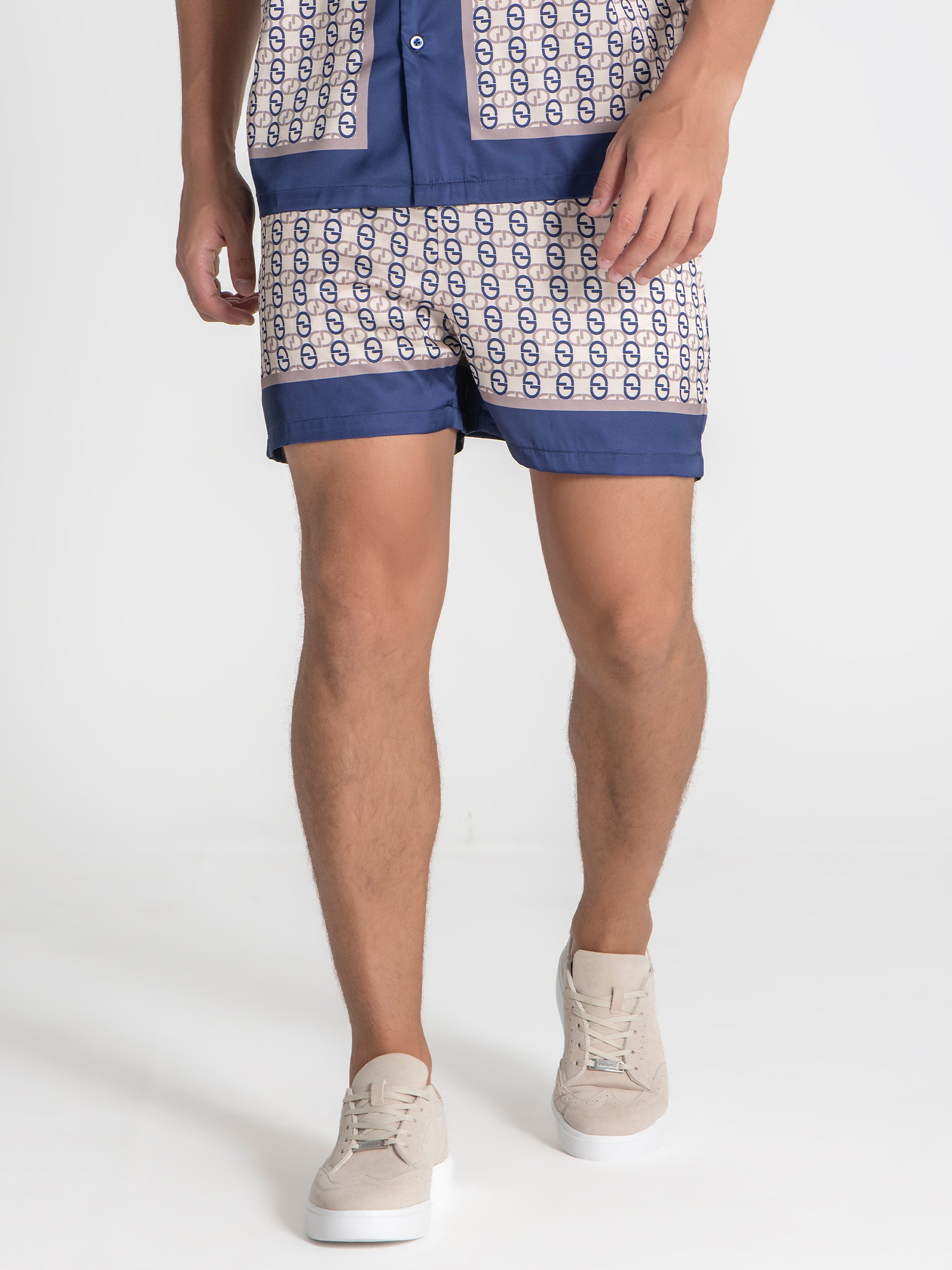 Blue GG Mania Satin Shorts