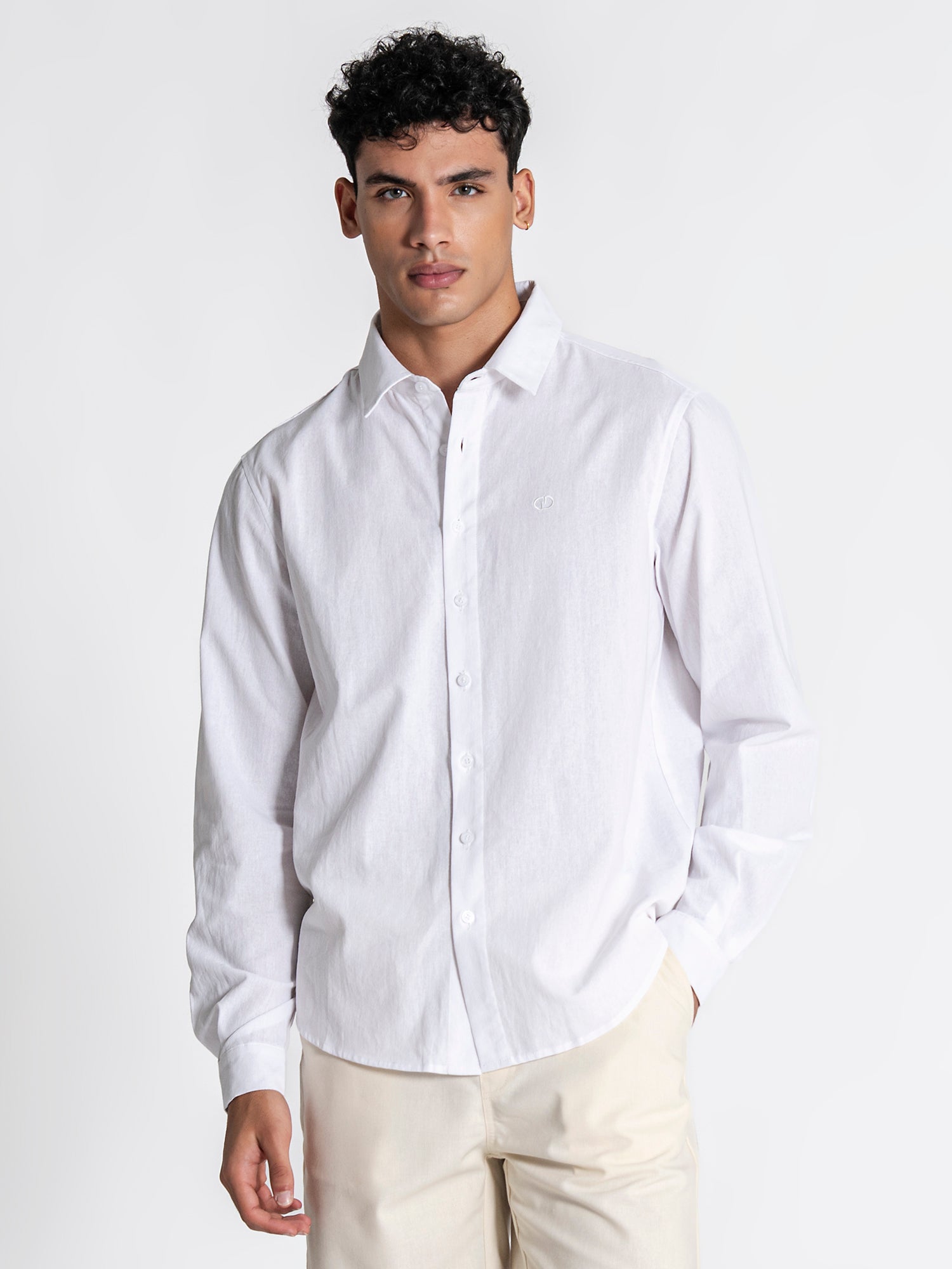shirts / White GG Linen Shirt