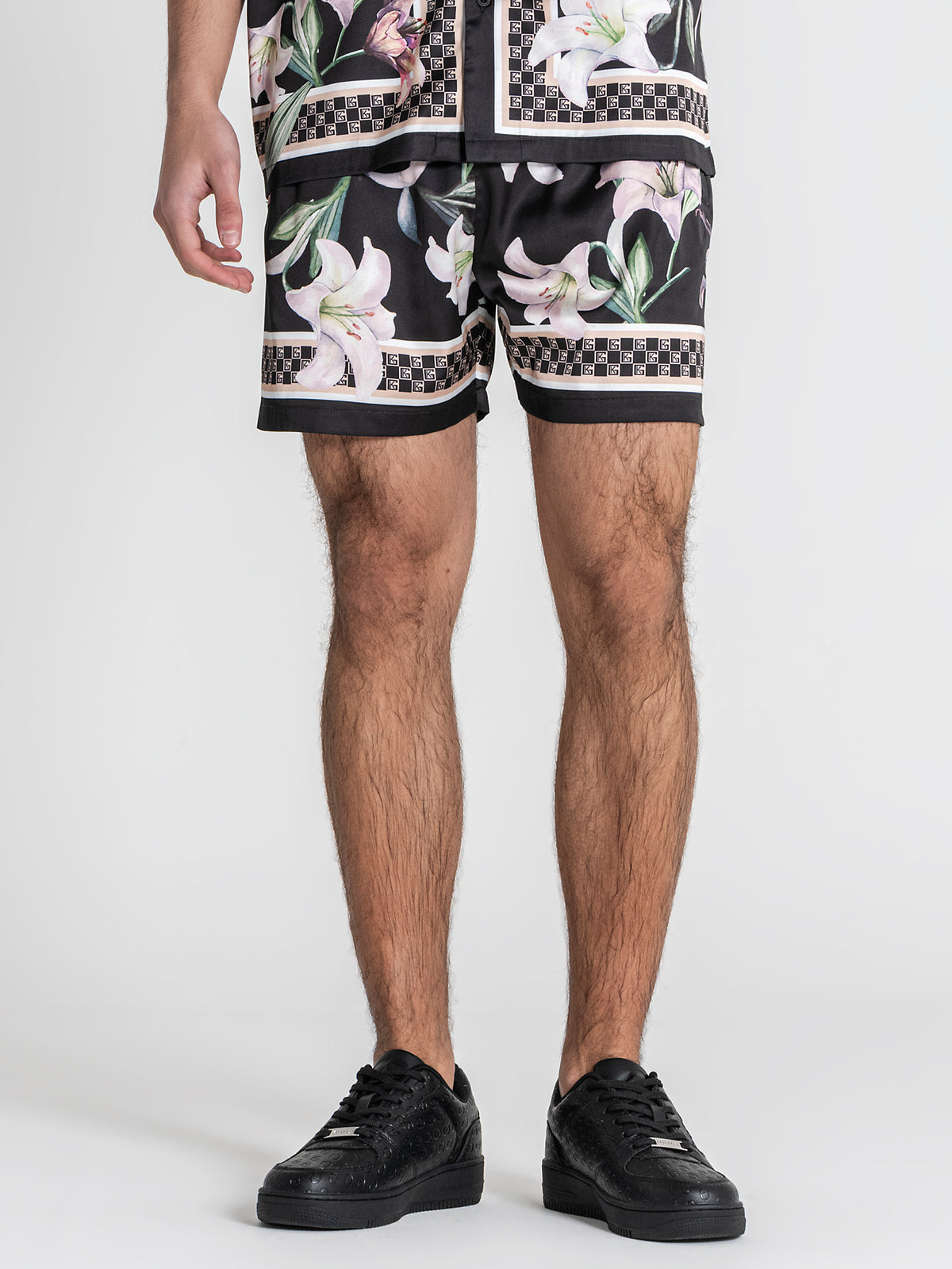 shorts / Black Midnight Bloom Satin Shorts