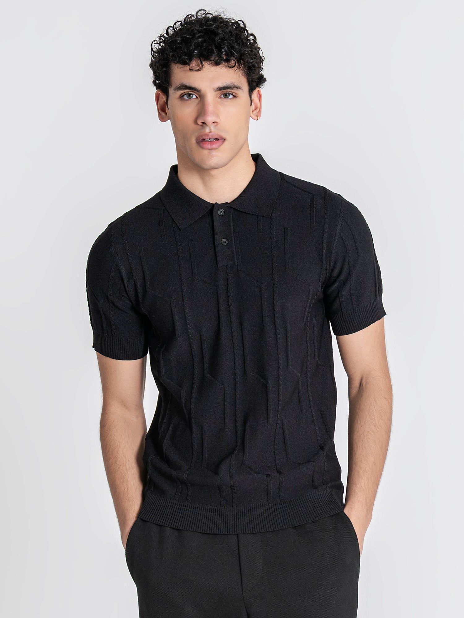 polos / Black Dimension Knit Polo