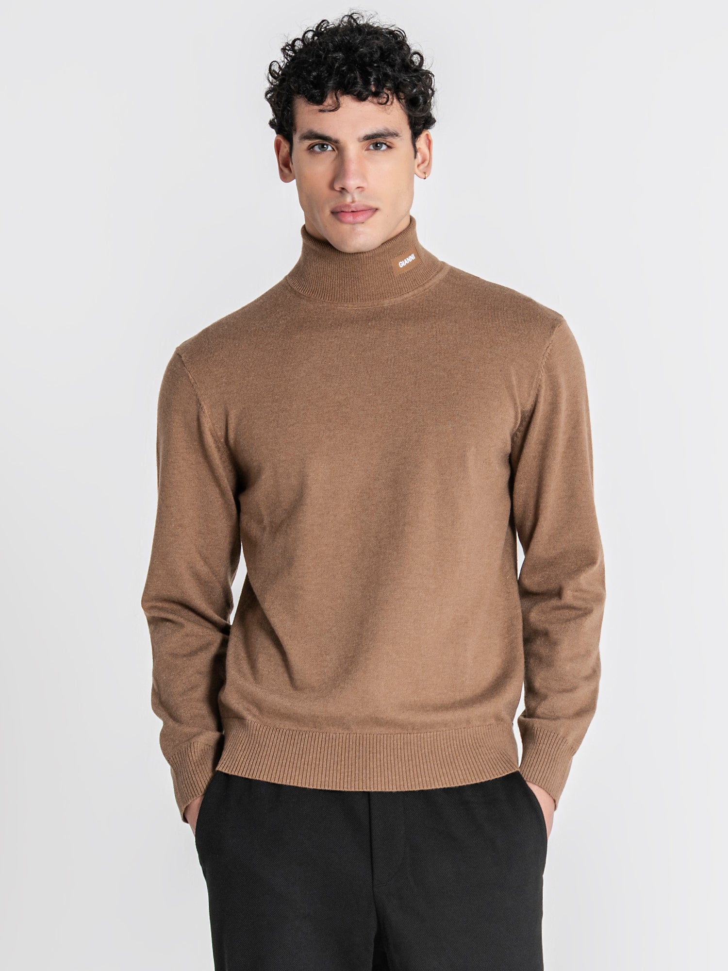 Taupe GK Smart Knit Turtleneck