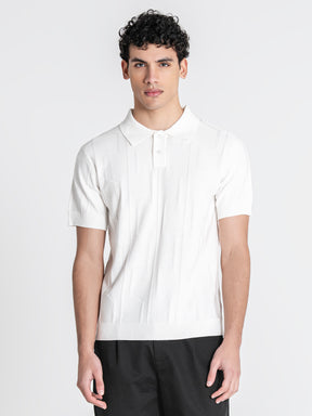 polos / White Dimension Knit Polo