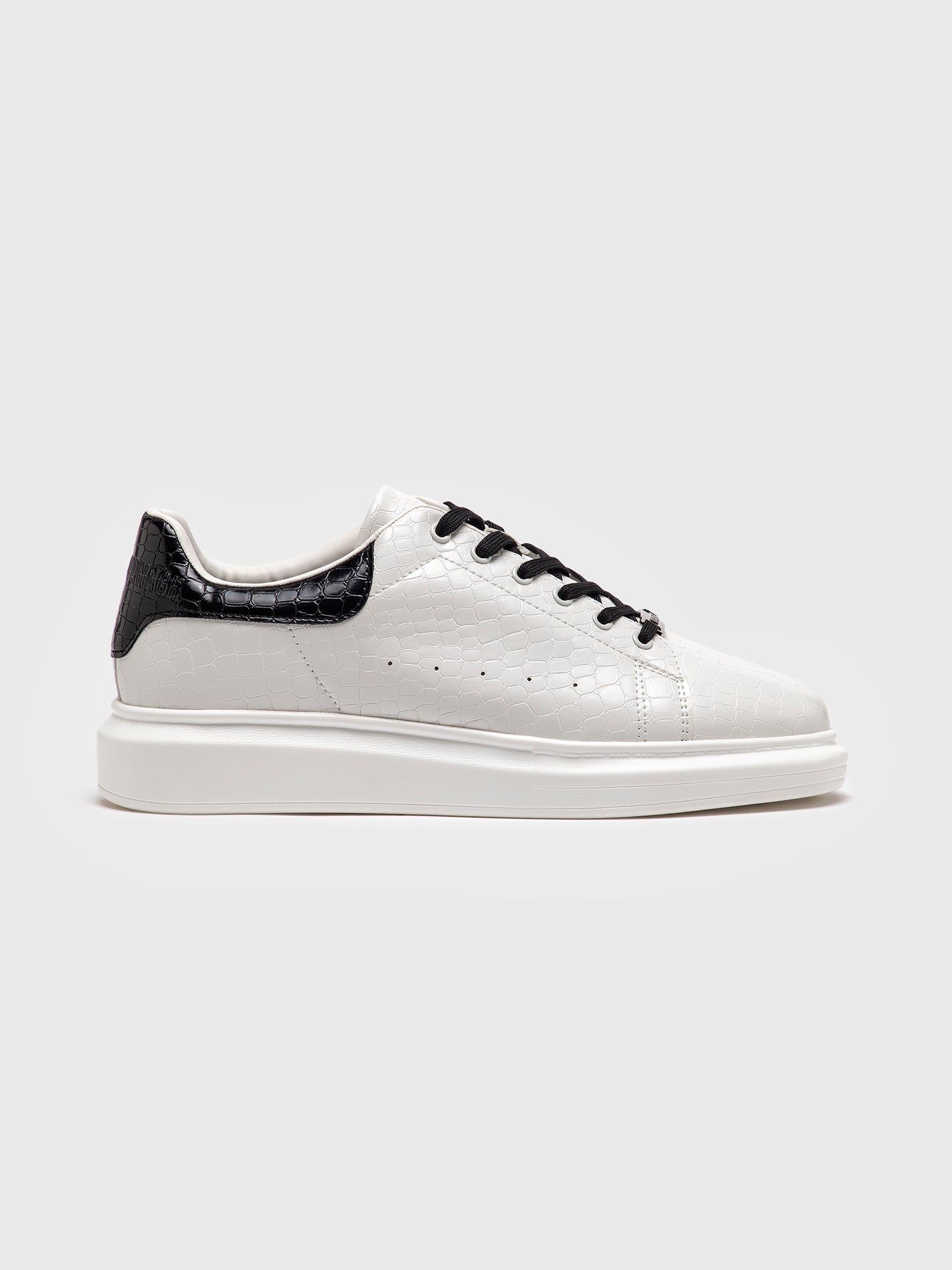 White Elevated Block Sneakers