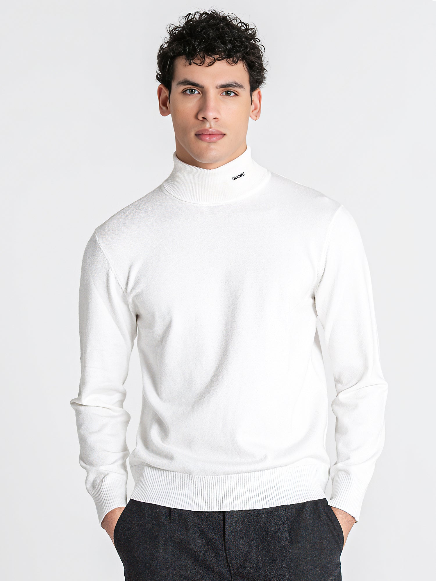White Soft Knit Turtleneck