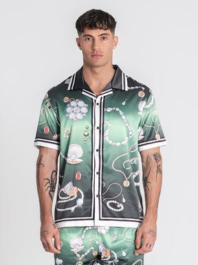 shirts / Multicolor Pearl Satin Shirt