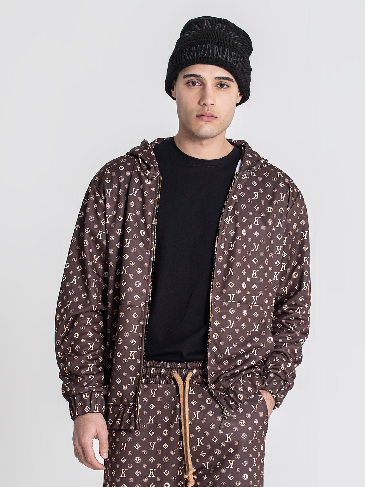 zip jackets / Brown Logomania Hoodie Jacket