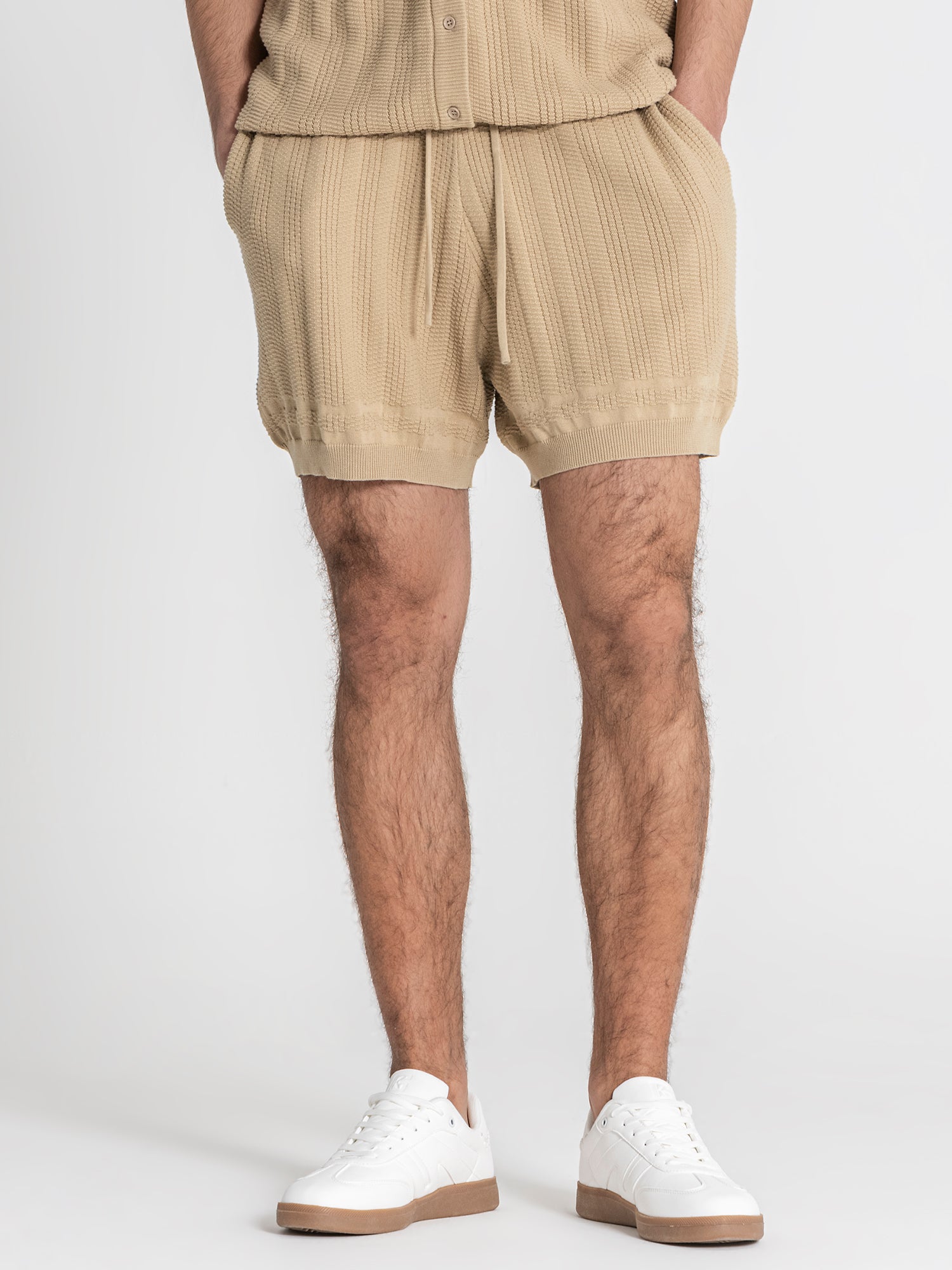 Camel Label Knit Shorts