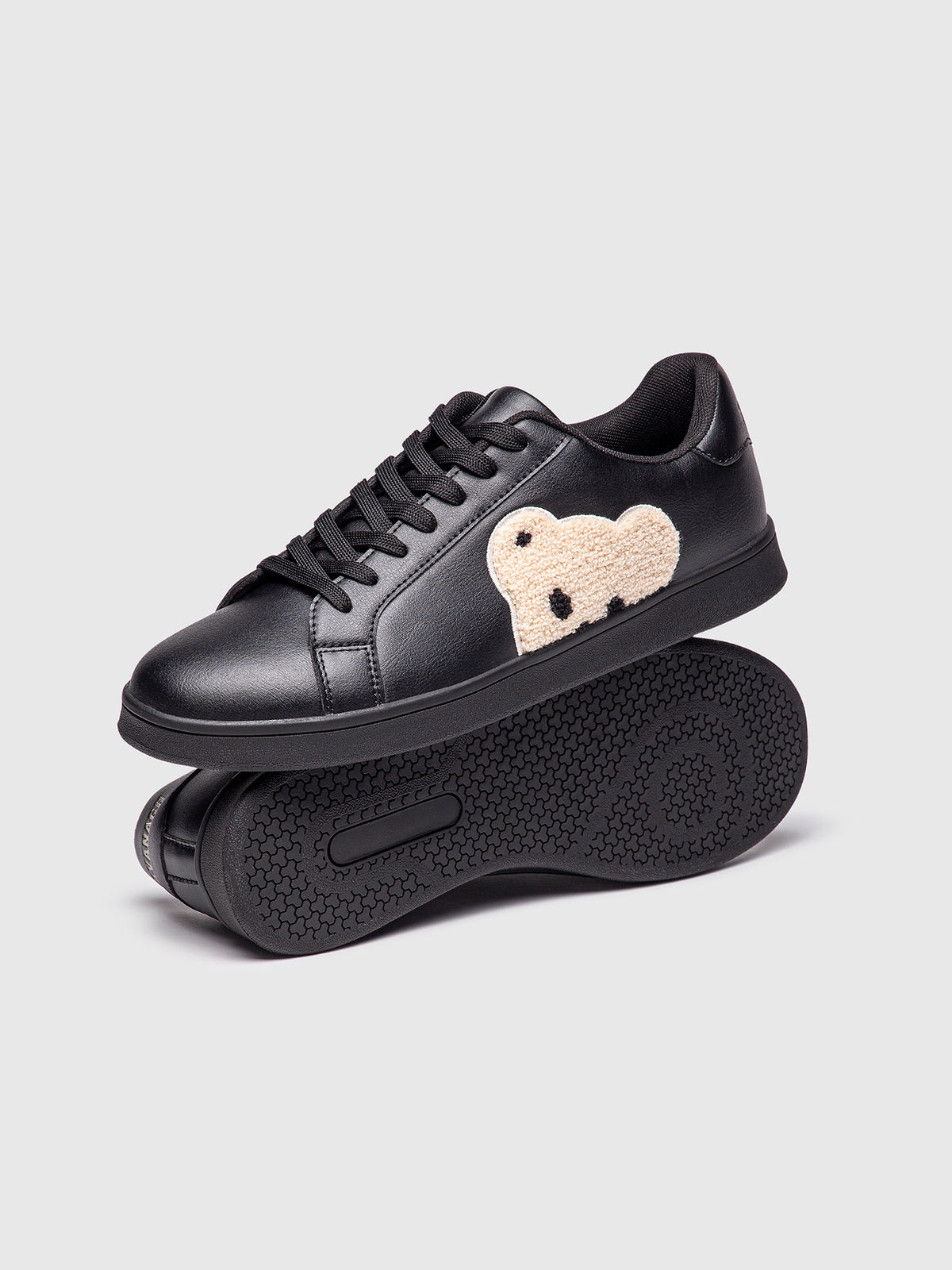 sneakers / Black Plush Sneakers