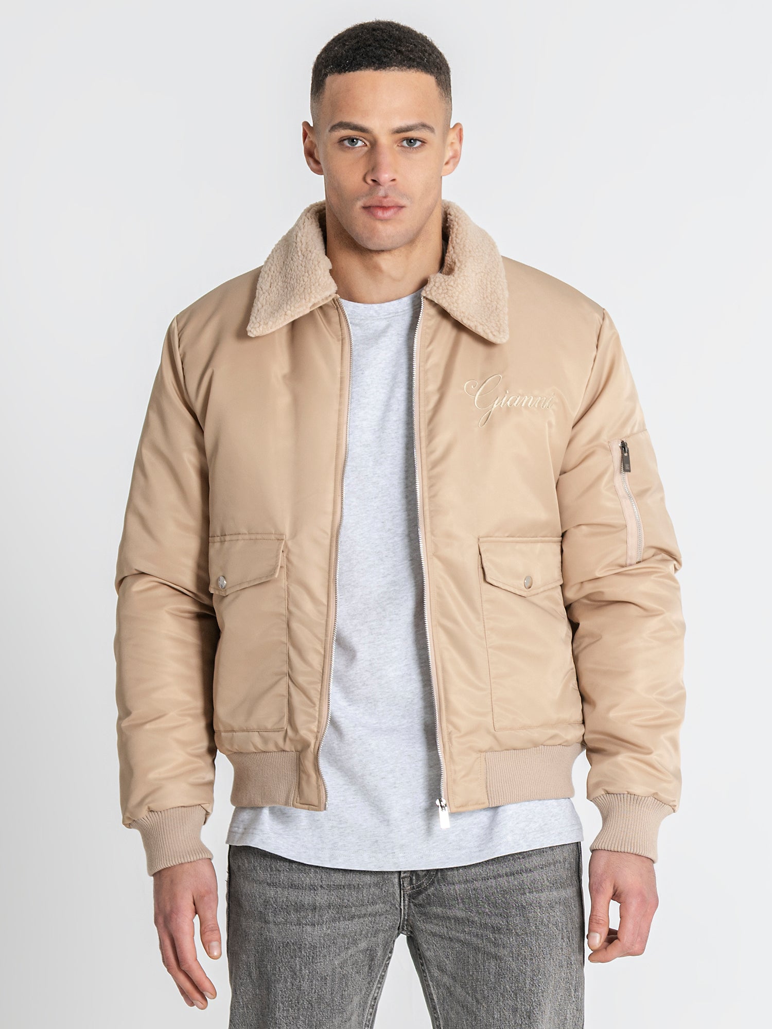 Beige Gianni Bomber Jacket