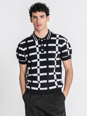 polos / Black Optic Knit Polo