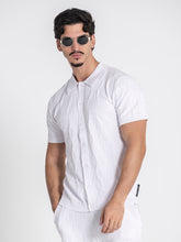 shirts / White Clone Knit Shirt