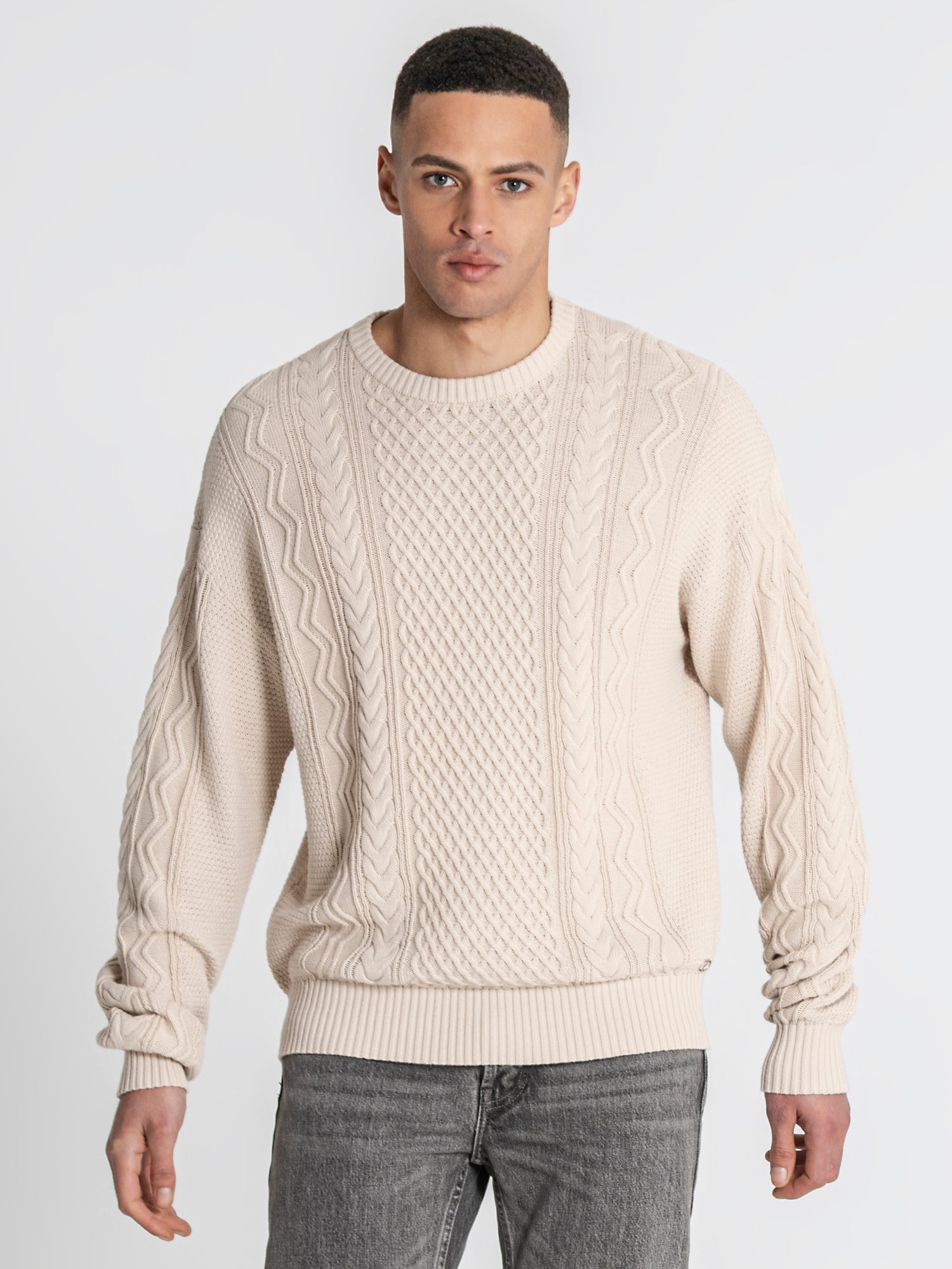 Camel Cable Knit Sweater
