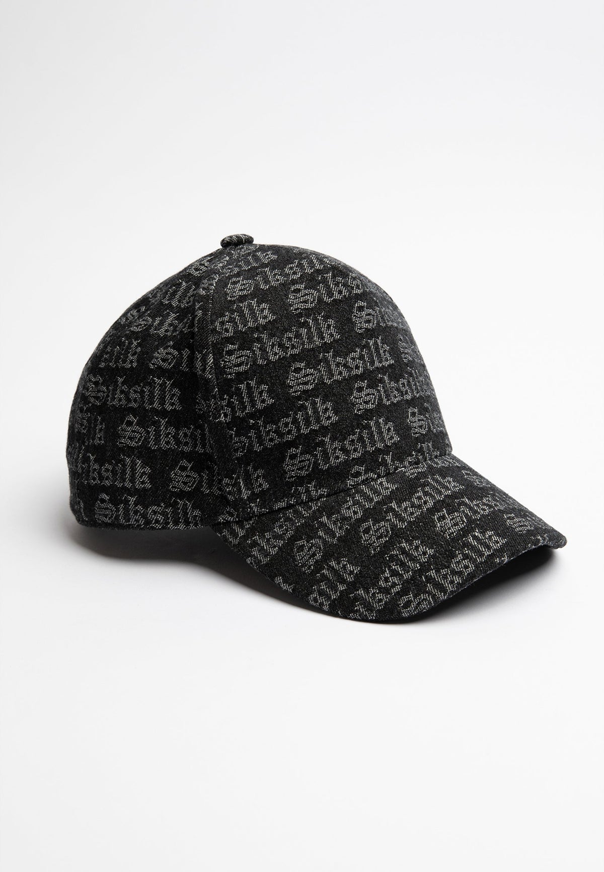 caps / SikSilk Jacquard Denim Trucker Cap - Black