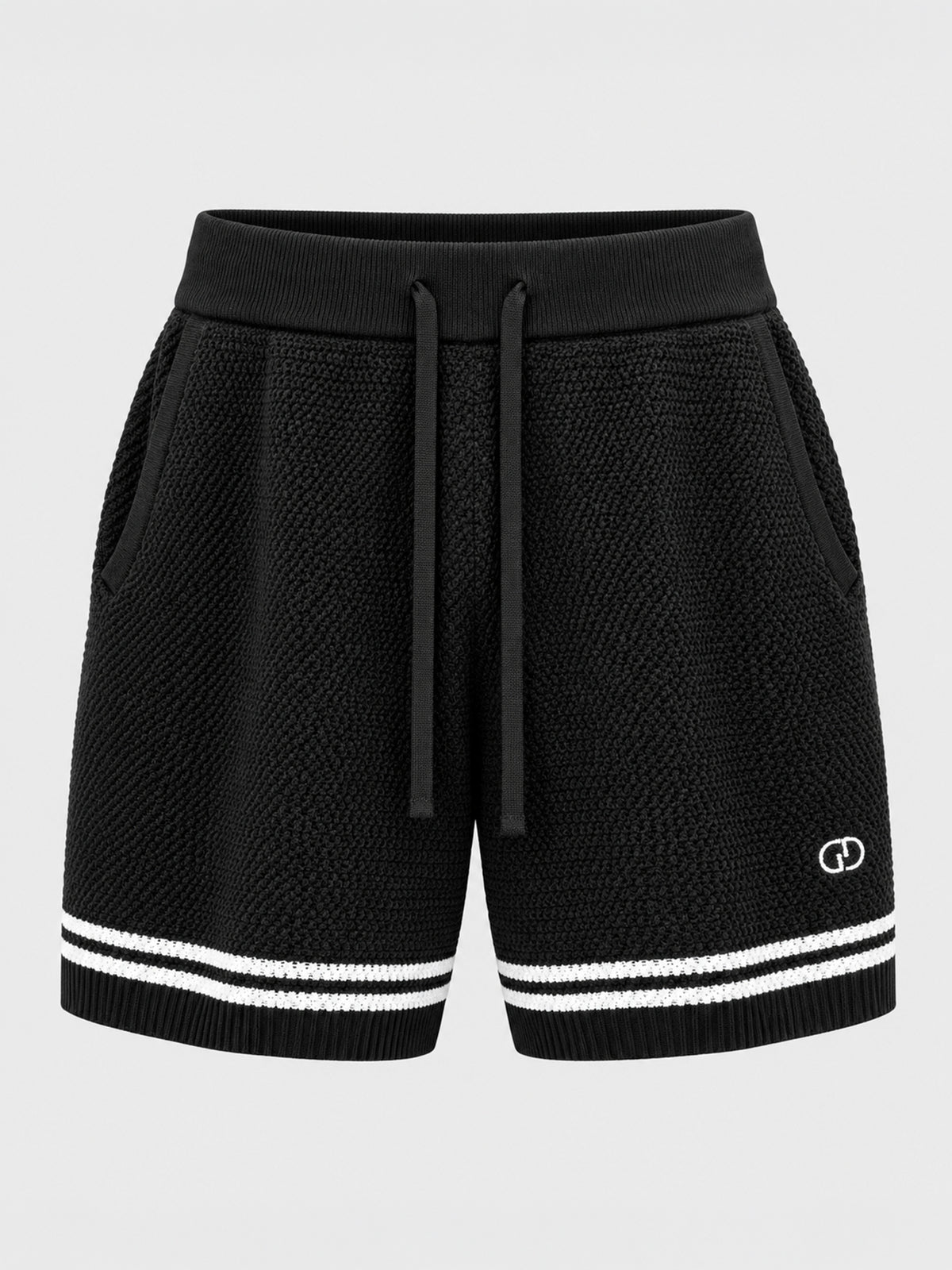 shorts / Black Baseball Knit Shorts