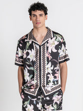 shirts / Black Midnight Bloom Satin Shirt