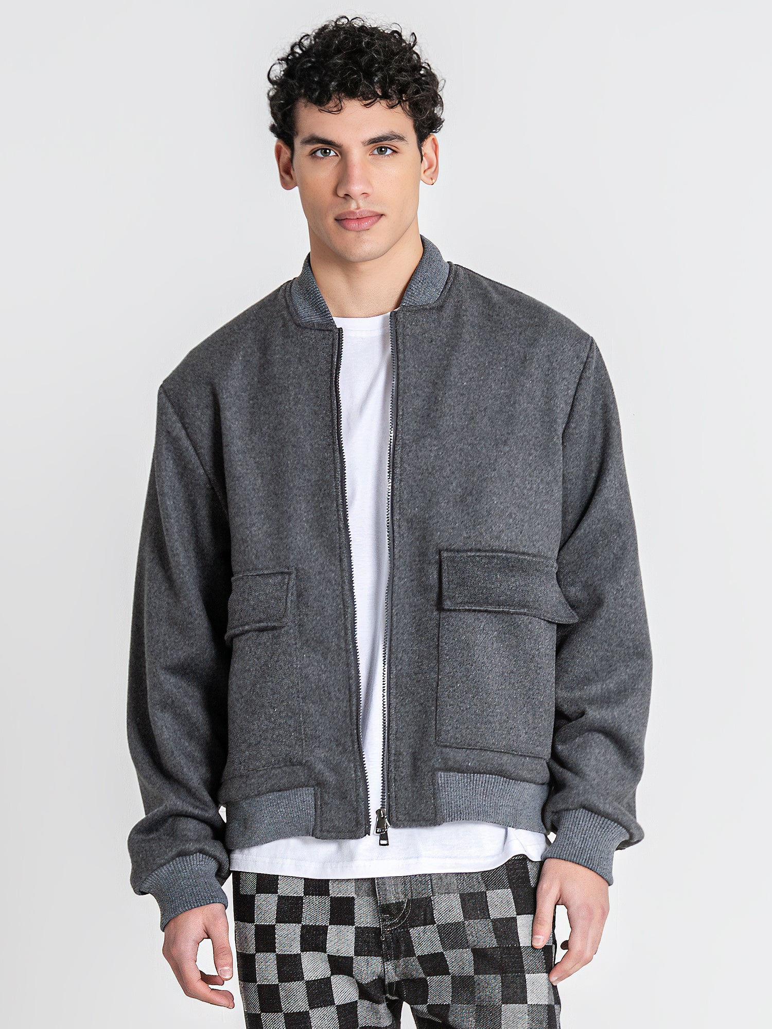 bombers / Grey Soft Core Bomber Jacket