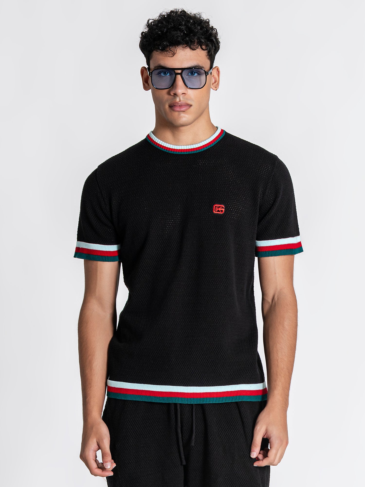Black Striped GK Knit Tee