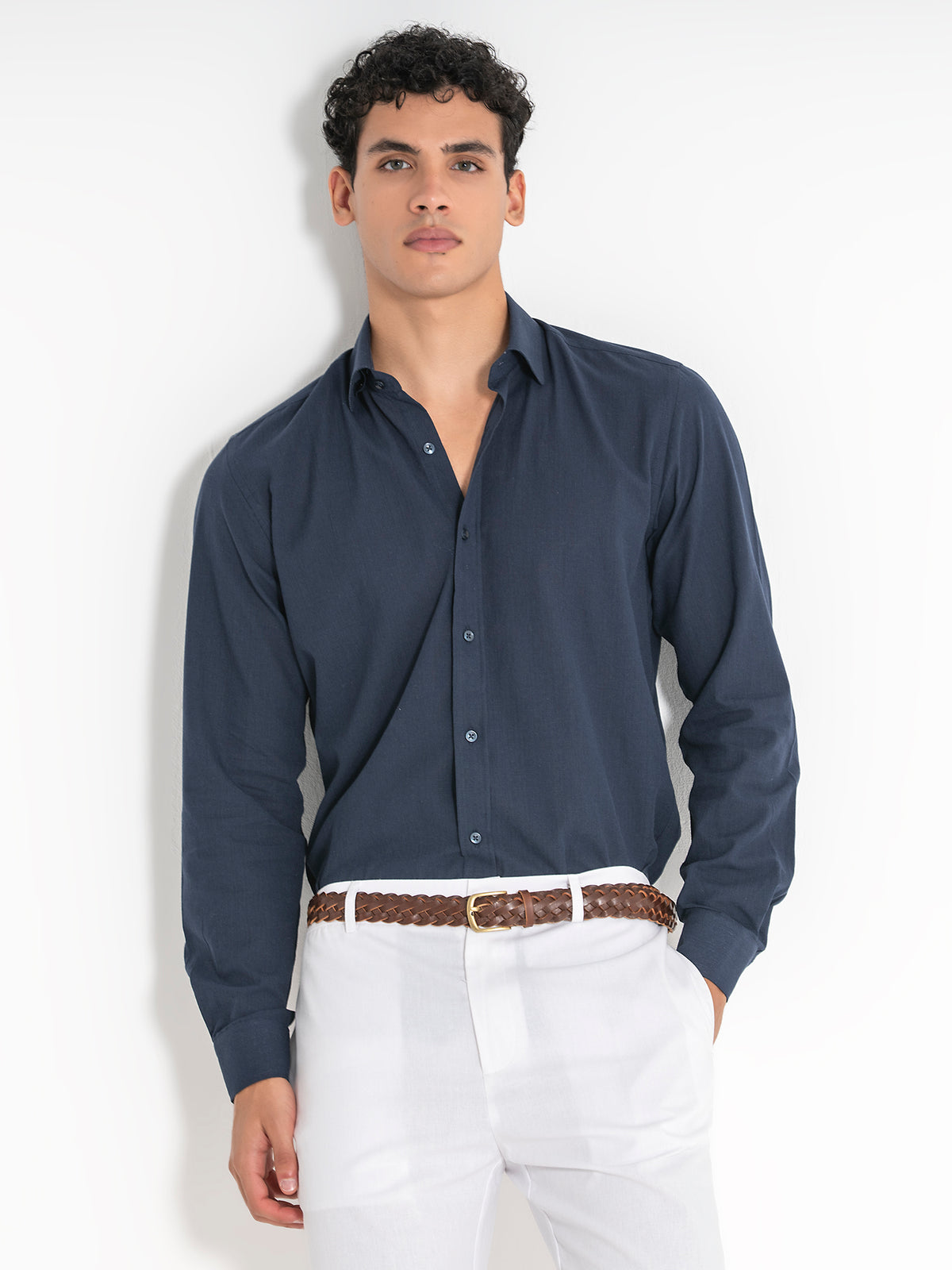 Blue Flax Linen Shirt