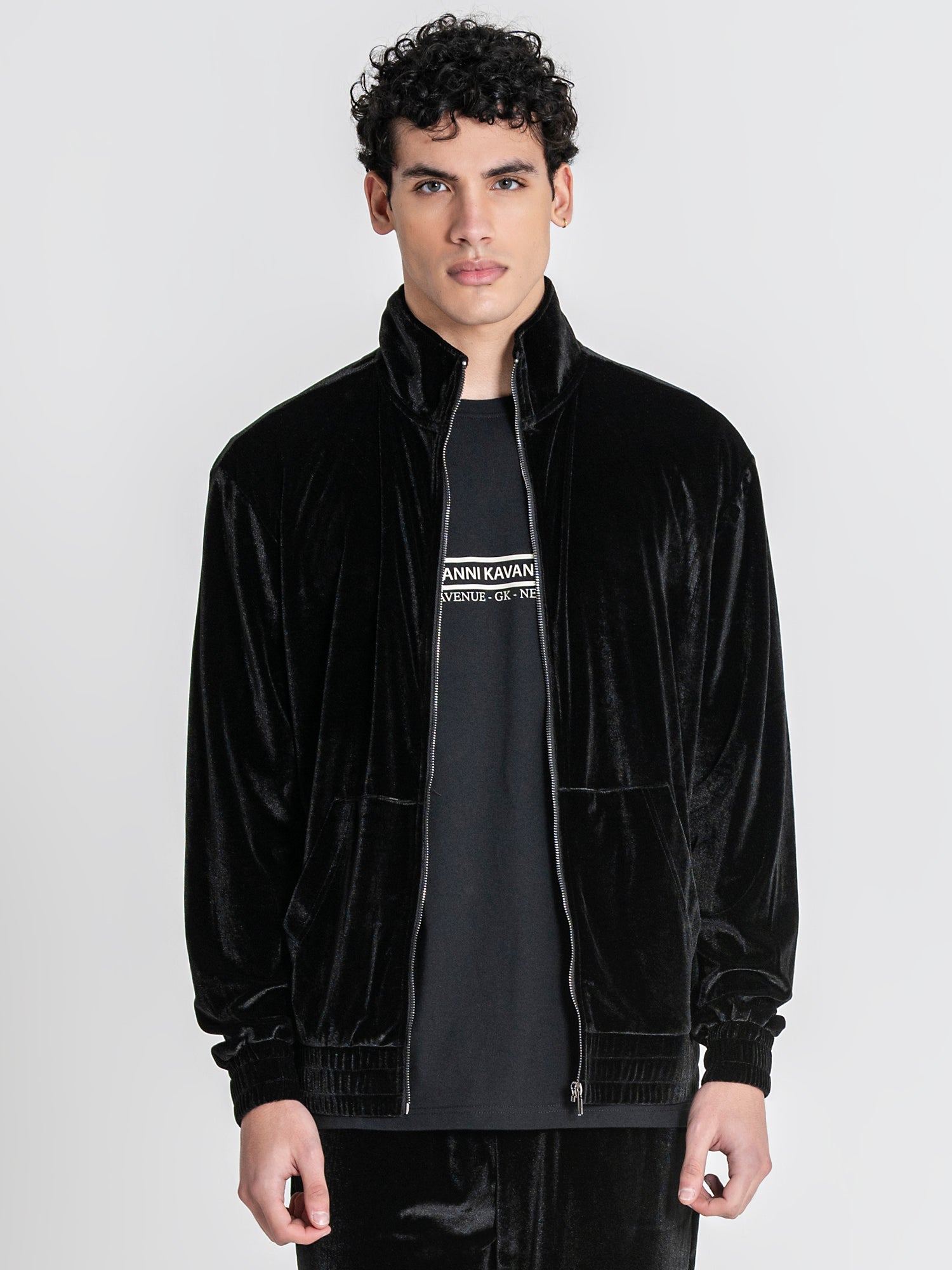 Black GK Tape Zip Jacket