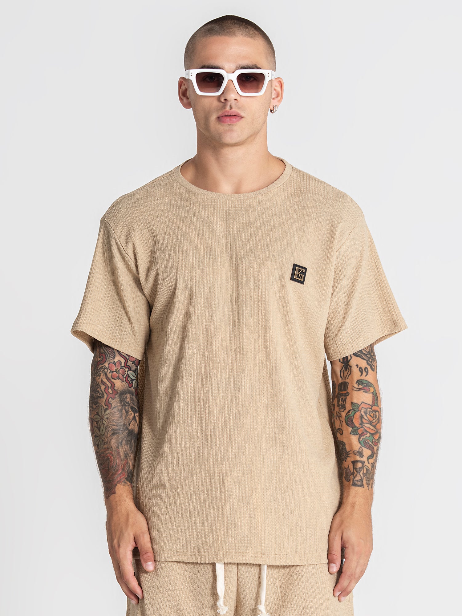 t-shirts / Beige Texture Tee