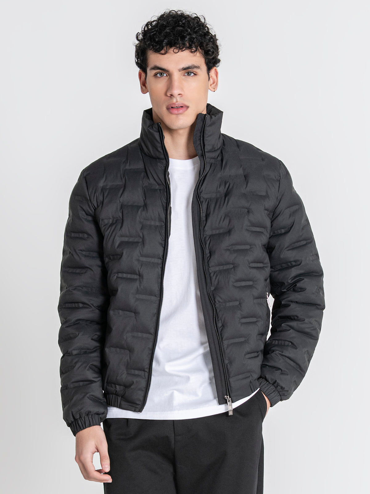 jackets / Black Code Puffer Jacket