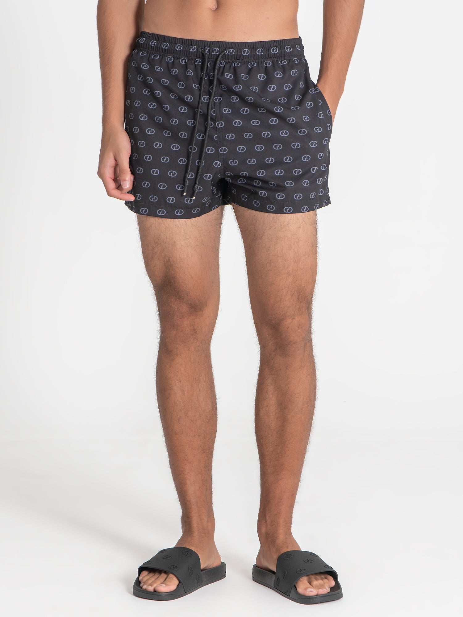 Black GG Mania Swimshorts
