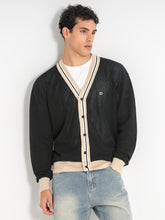 jackets / Black Striped Knit Cardigan