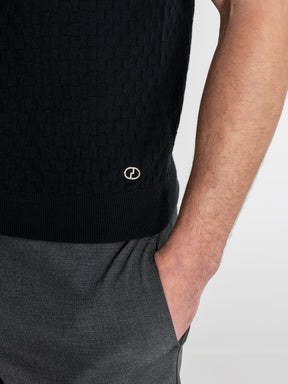 t-shirts / Black Squared Knit Tee